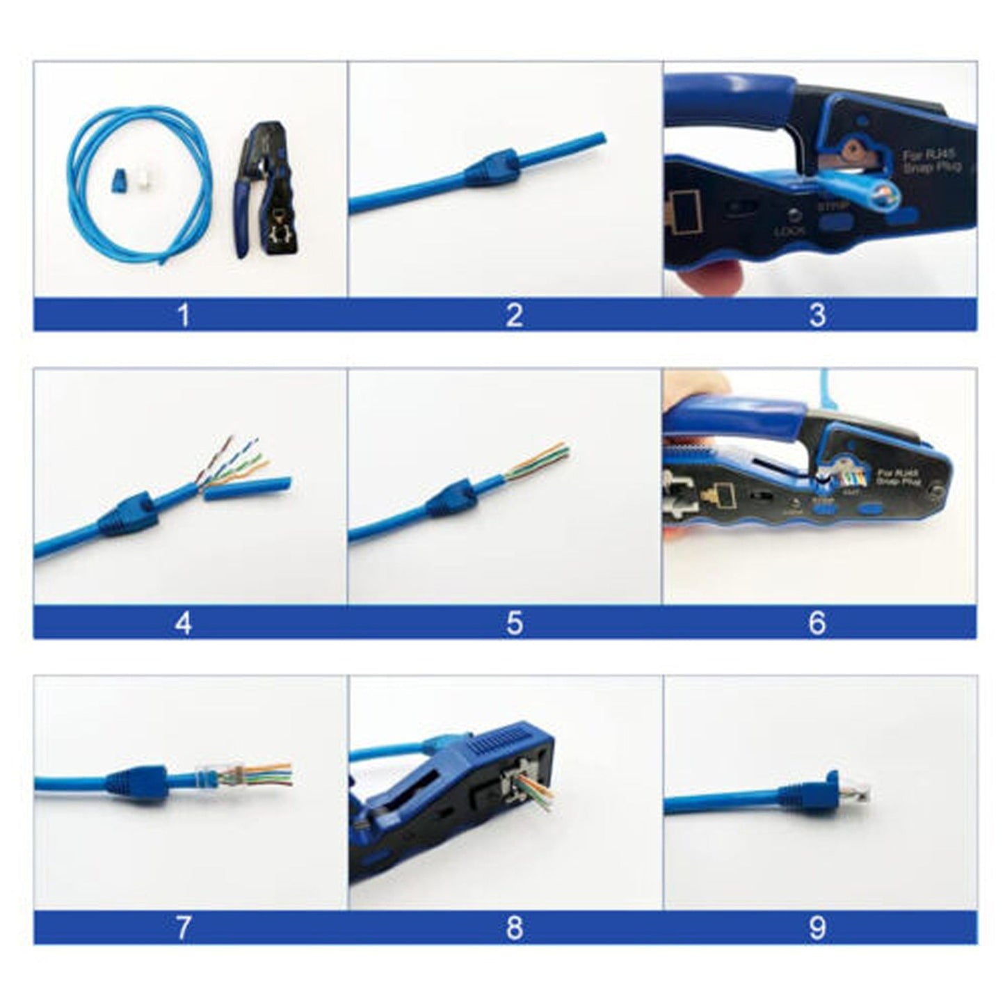 Network Crimper Tool RJ45 Pass Through Cable Connector