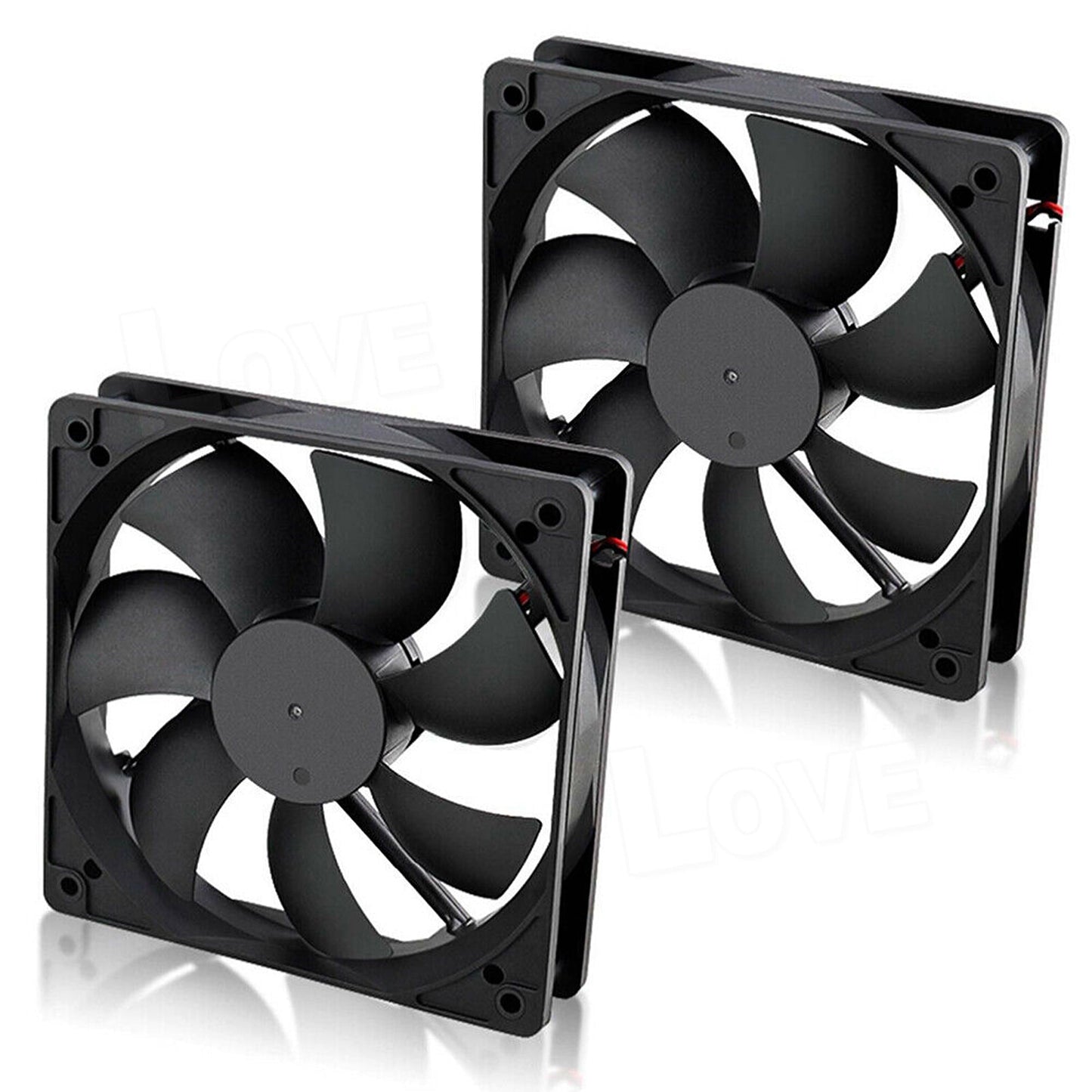 2pcs Brushless Cooling Fan Silent Dual Ball Bearing 120mm 12V