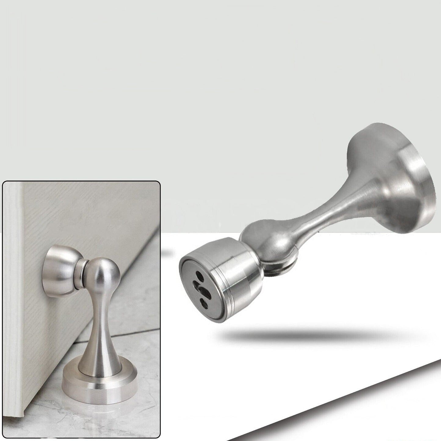Suction Satin Chrome Trumpet Magnetic Door Stopper Holder Catch