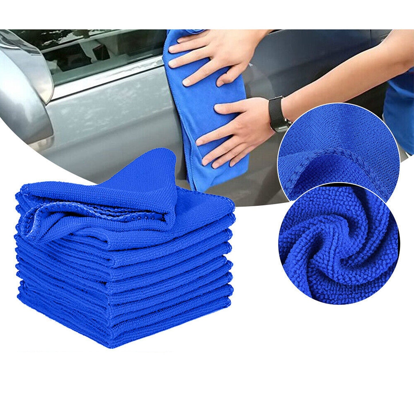 50pcs Microfibre Glass Cleaning Cloths for Windows Screens and Dishes