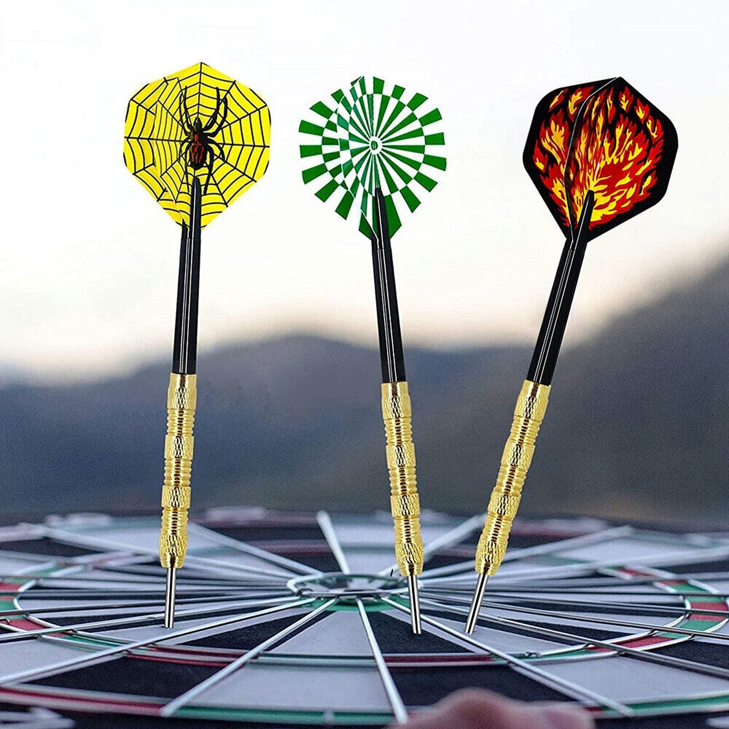 15pcs Precision Stainless Steel Darts Steel Tip with Carving Aluminum Flights