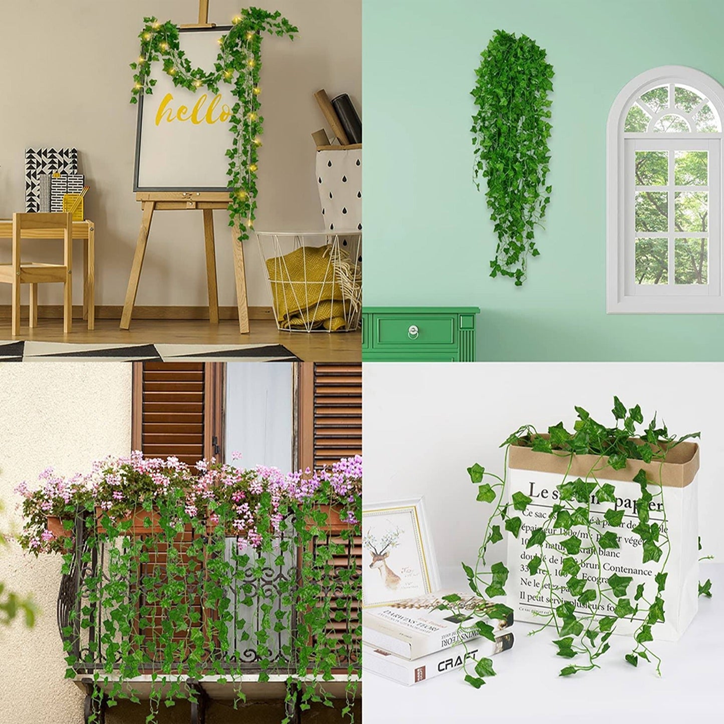 Faux Ivy Decorative Garland for Home and Office Artificial Leaf Hanging