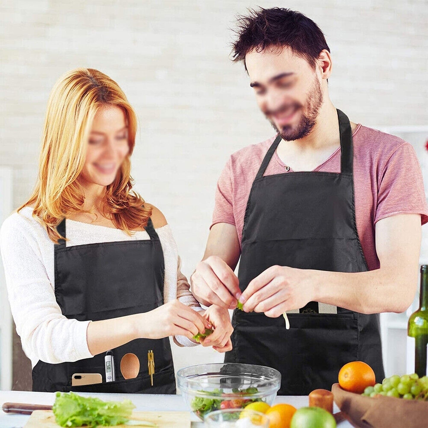 Durable Plain Chef Apron with Pocket Washable Kitchen Bib