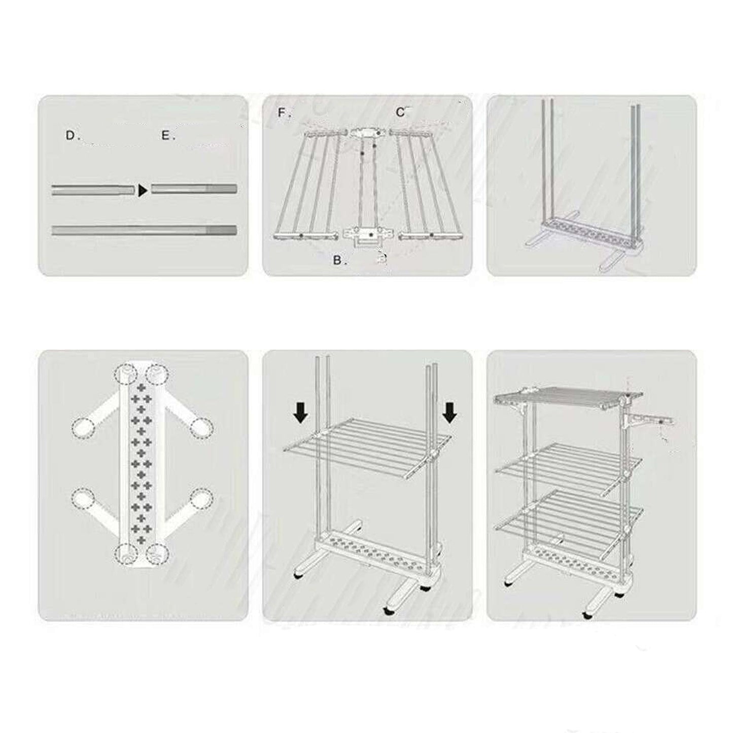 Large Premium Foldable Clothes Rack with Rolling Stainless Rod for Laundry Drying