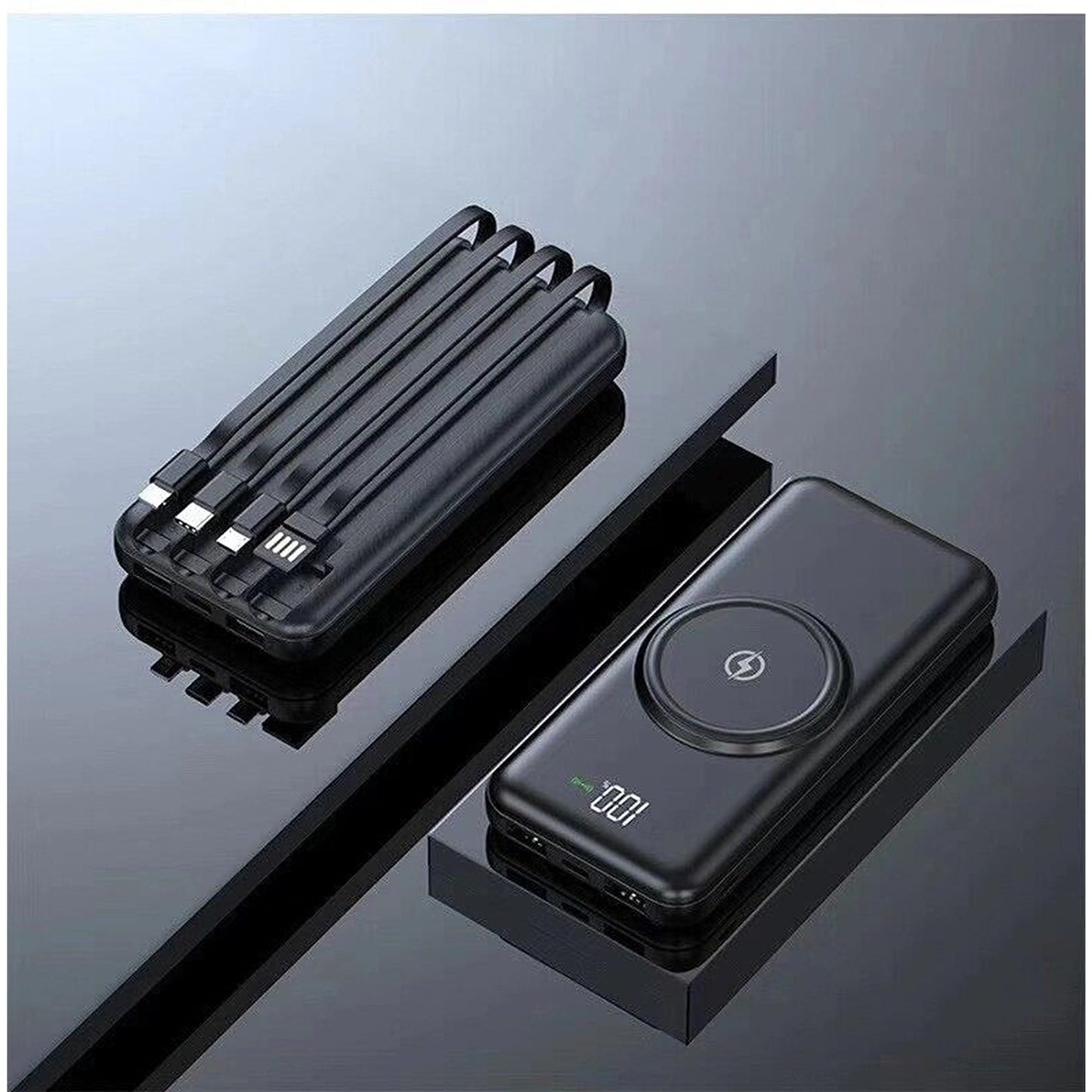 Wireless 20000mAh Dual USB Fast Charging Portable Power Bank with LED