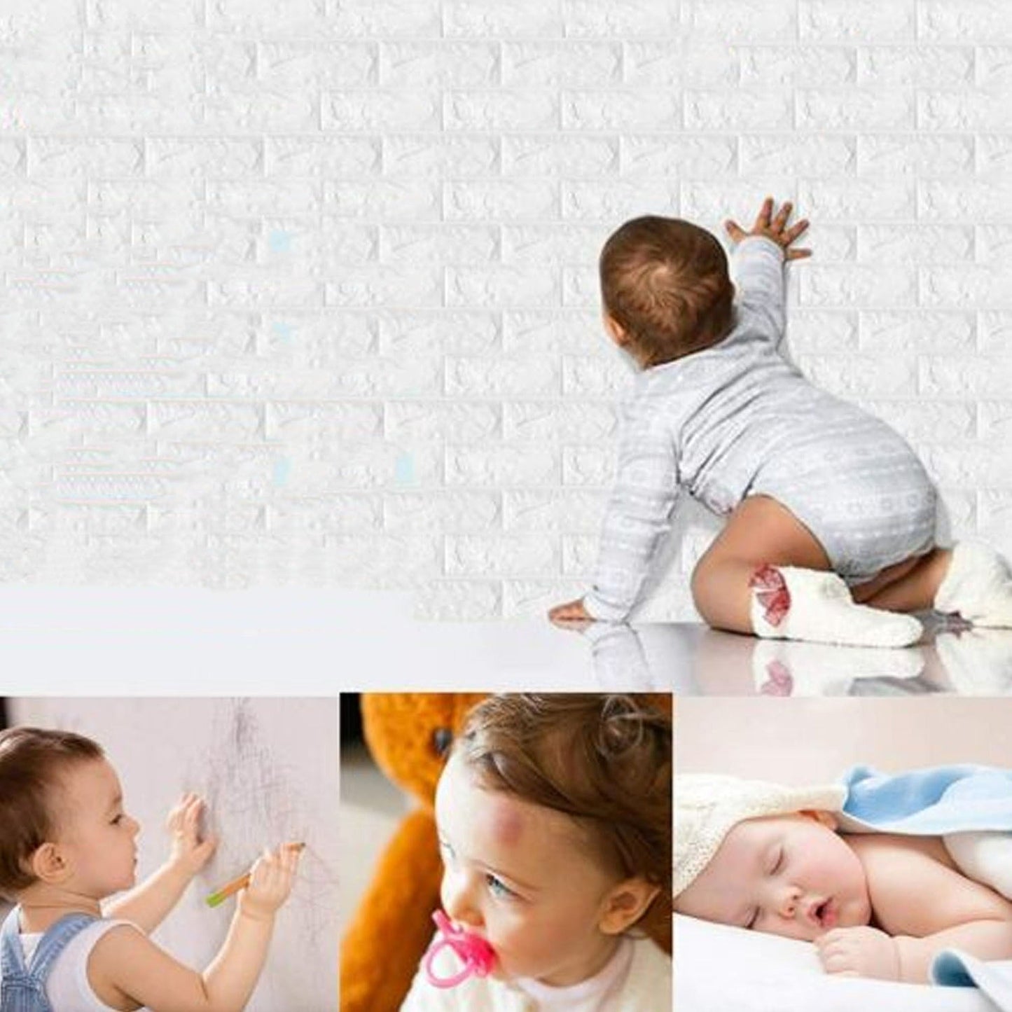Self-Adhesive 3D Brick Wallpaper Panels for Wall Decoration