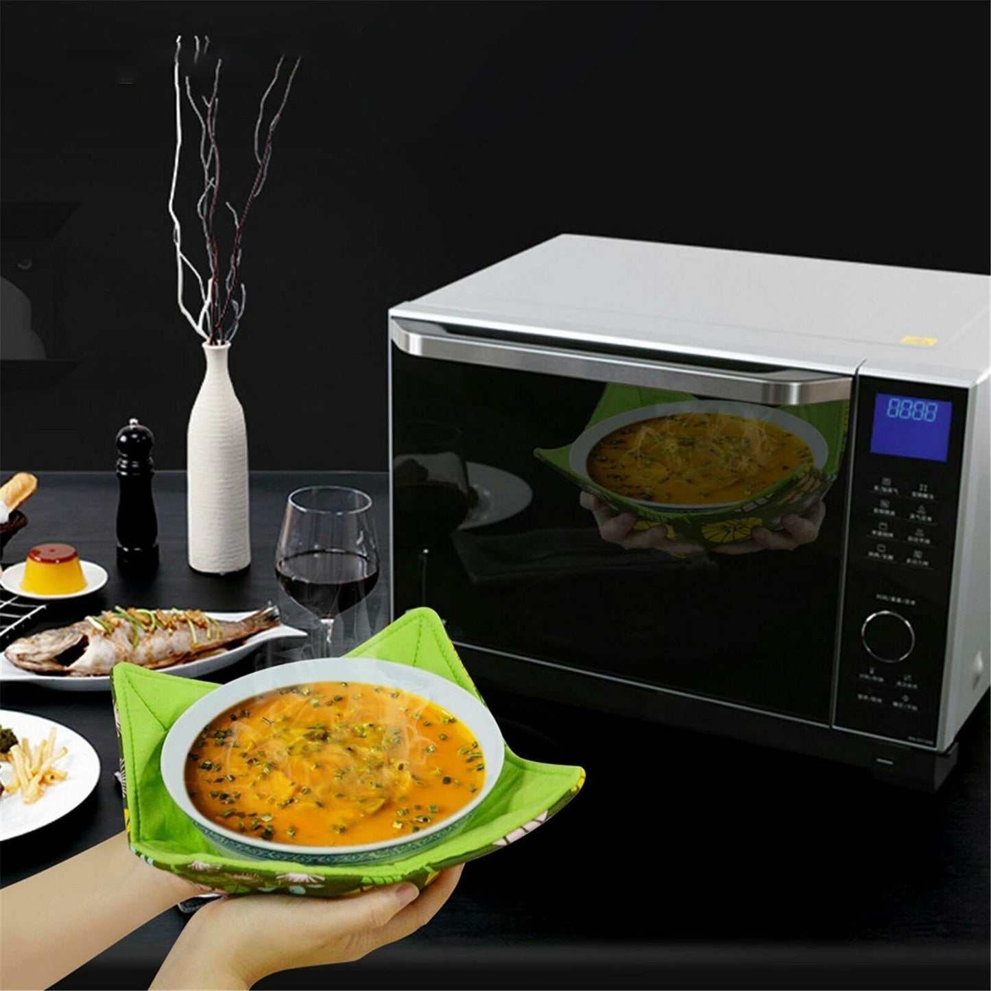 Heat Resistant Microwave Bowl Huggers Safe Oven Gloves Cozy