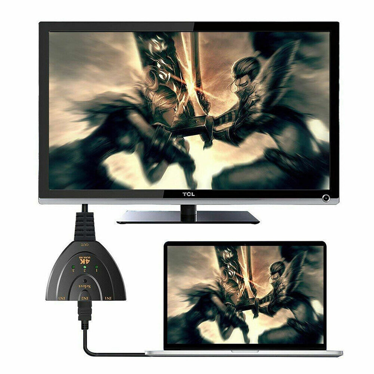 HDMI 4K 3-In-1 Out Switcher Selector Splitter Hub for HDTV 1080p