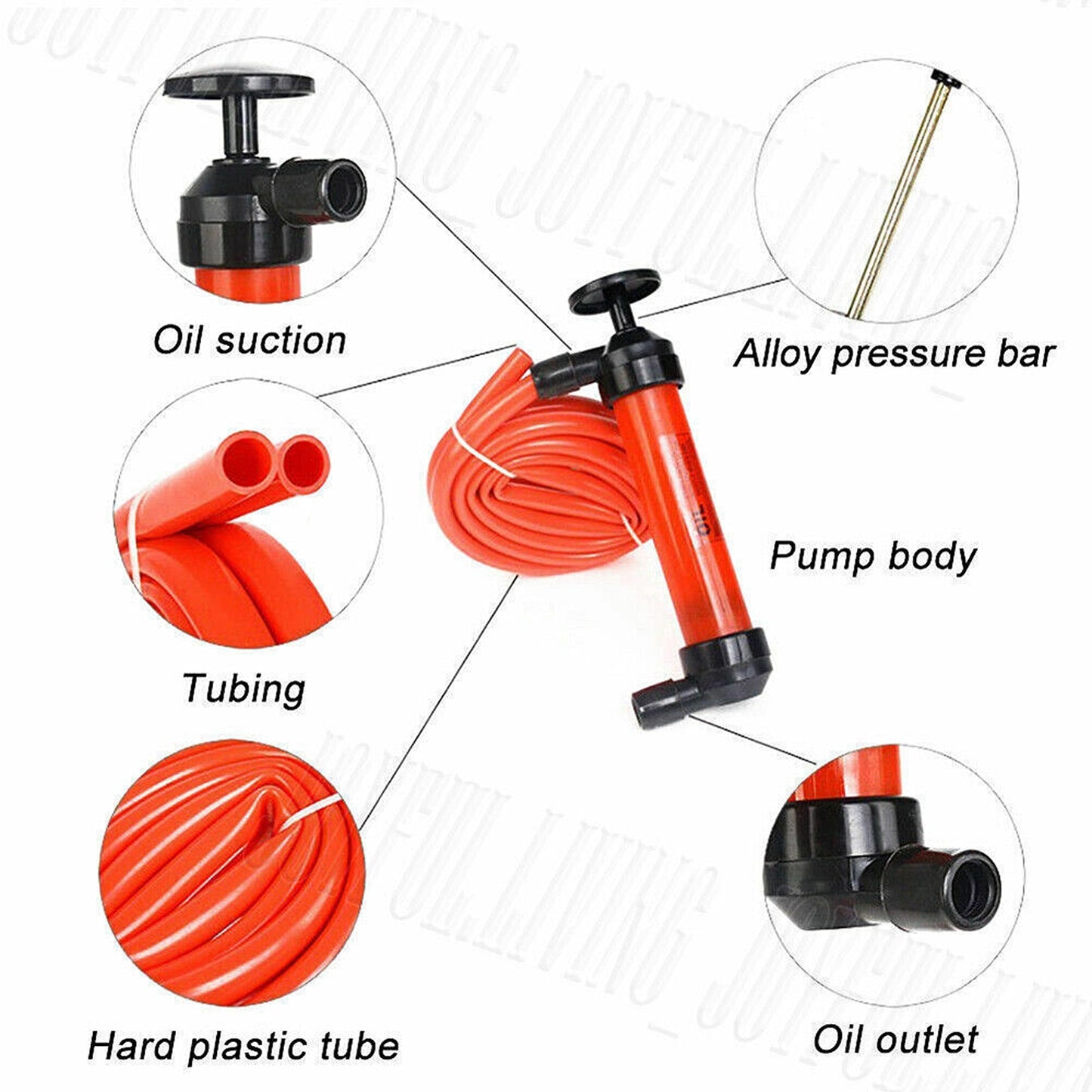 Hand-Operated Car Fuel Transfer Siphon Pump Kit for Gas and Oil