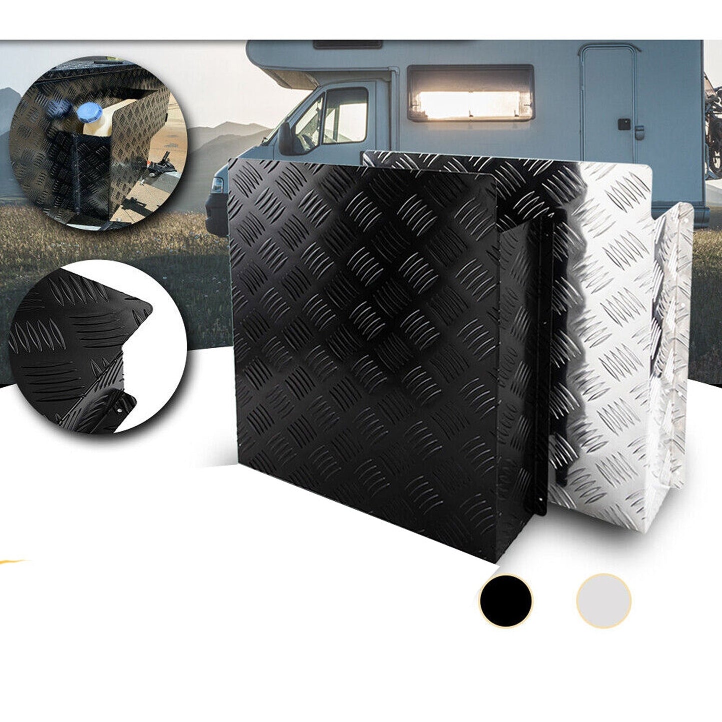Black Silver Diesel Tank Cover for Caravans 10L 15L Capacity