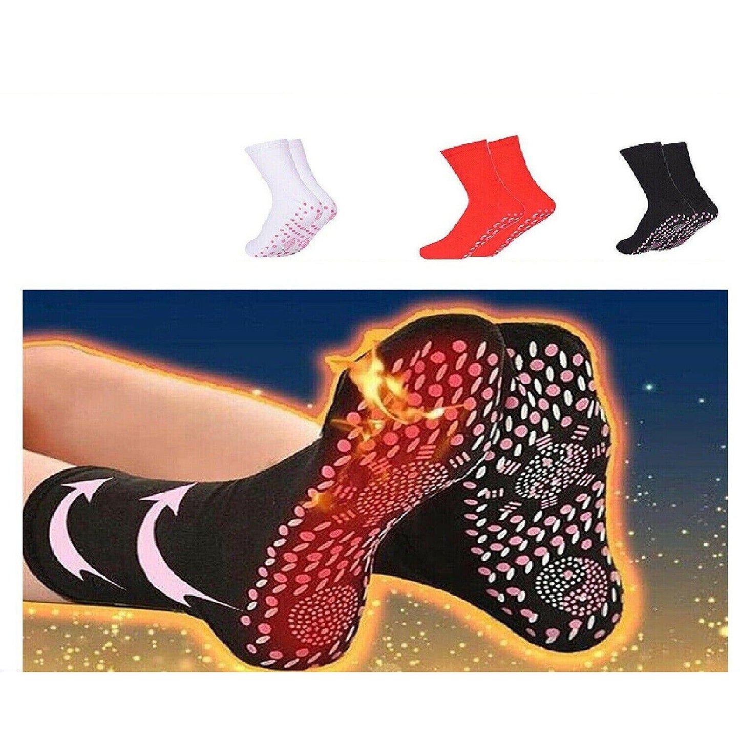 Self-Heating Tourmaline Magnetic Therapy Socks for Winter Warmth