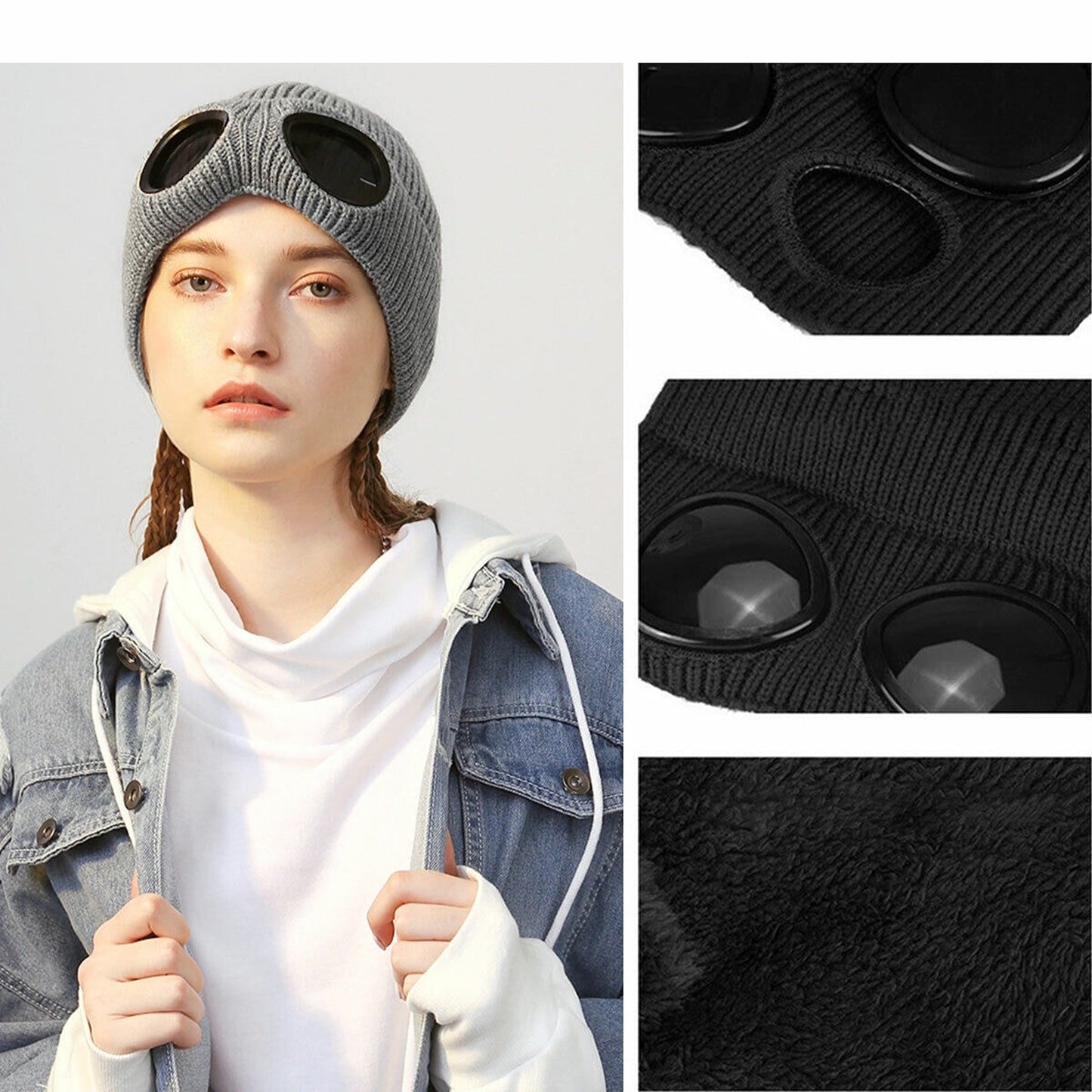 Chunky Beanie Hat for Men and Women Winter Warm Windproof Woolen Knitted Skull Cap