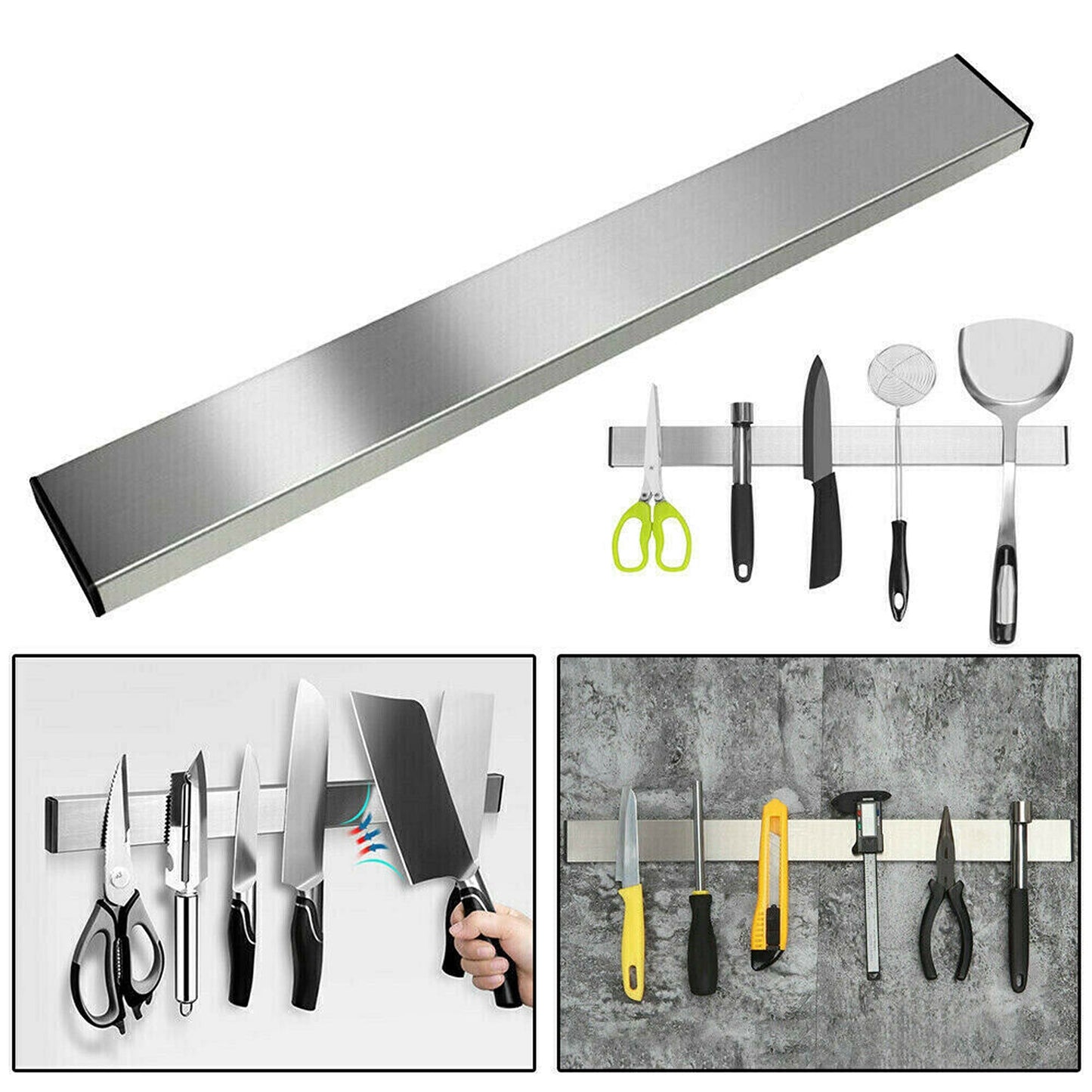 Magnetic Knife Strip Storage Self-Adhesive Holder for Kitchen Utensils