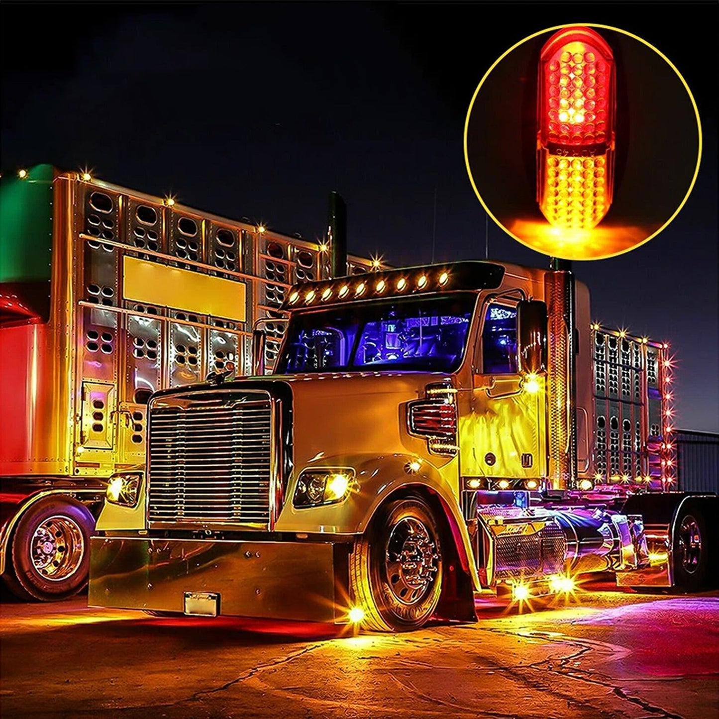 10pcs LED Side Marker Lights Trailer Amber Red Indicators RV Lamp