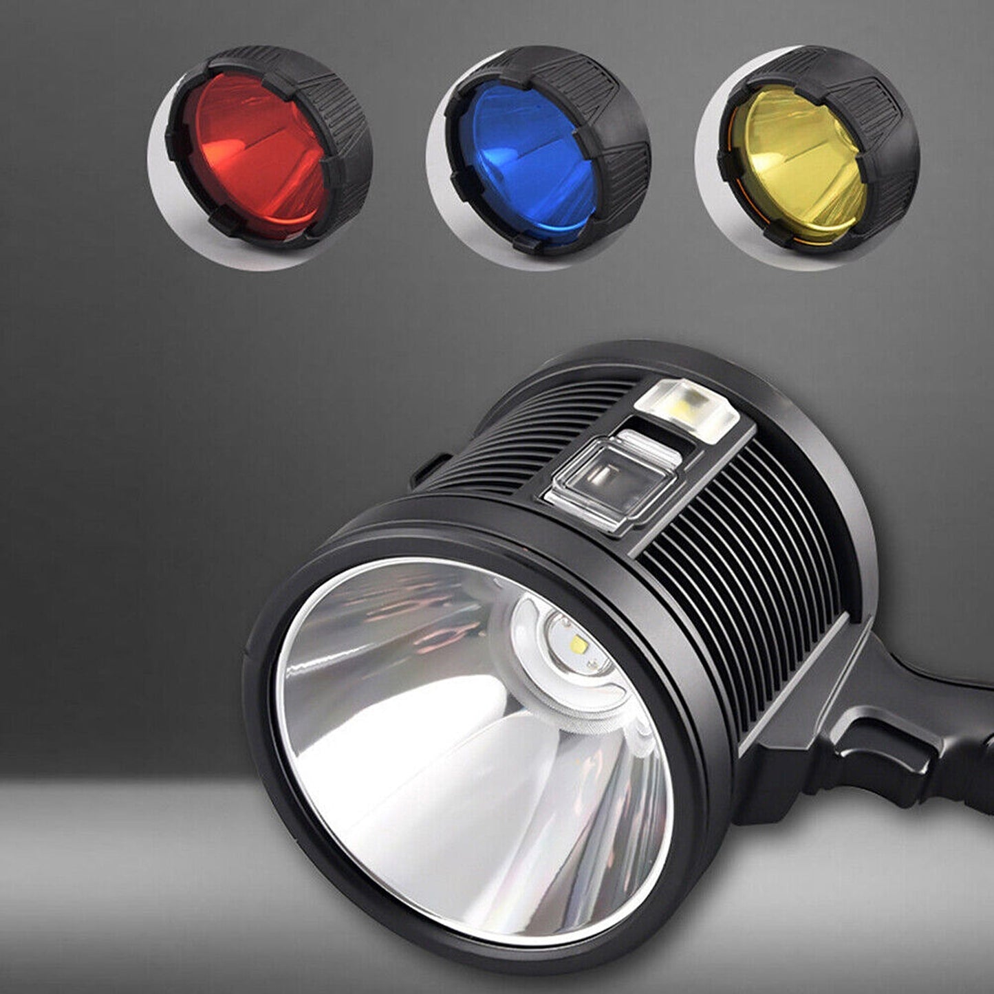 Handheld Rechargeable LED Searchlight with 400000LM and Side Light