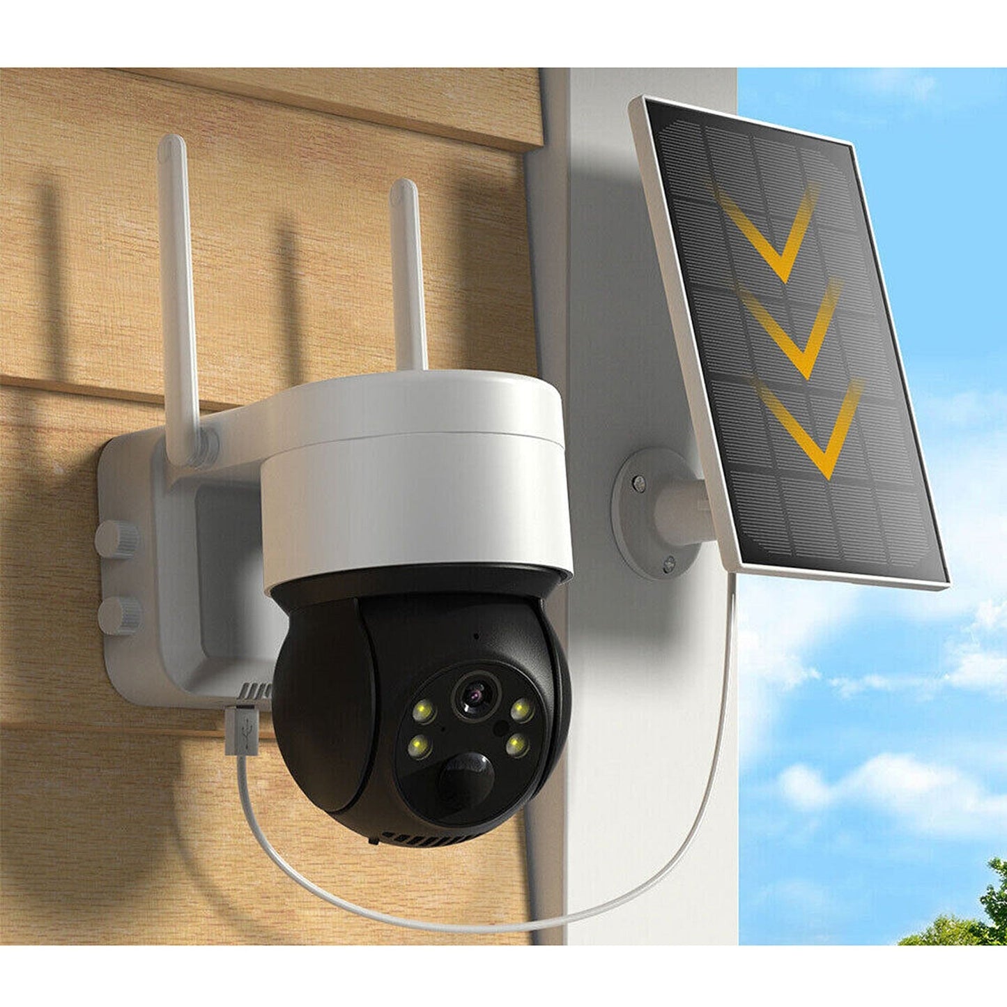 Wireless Outdoor WiFi PTZ Security Camera Solar Powered with IP CCTV