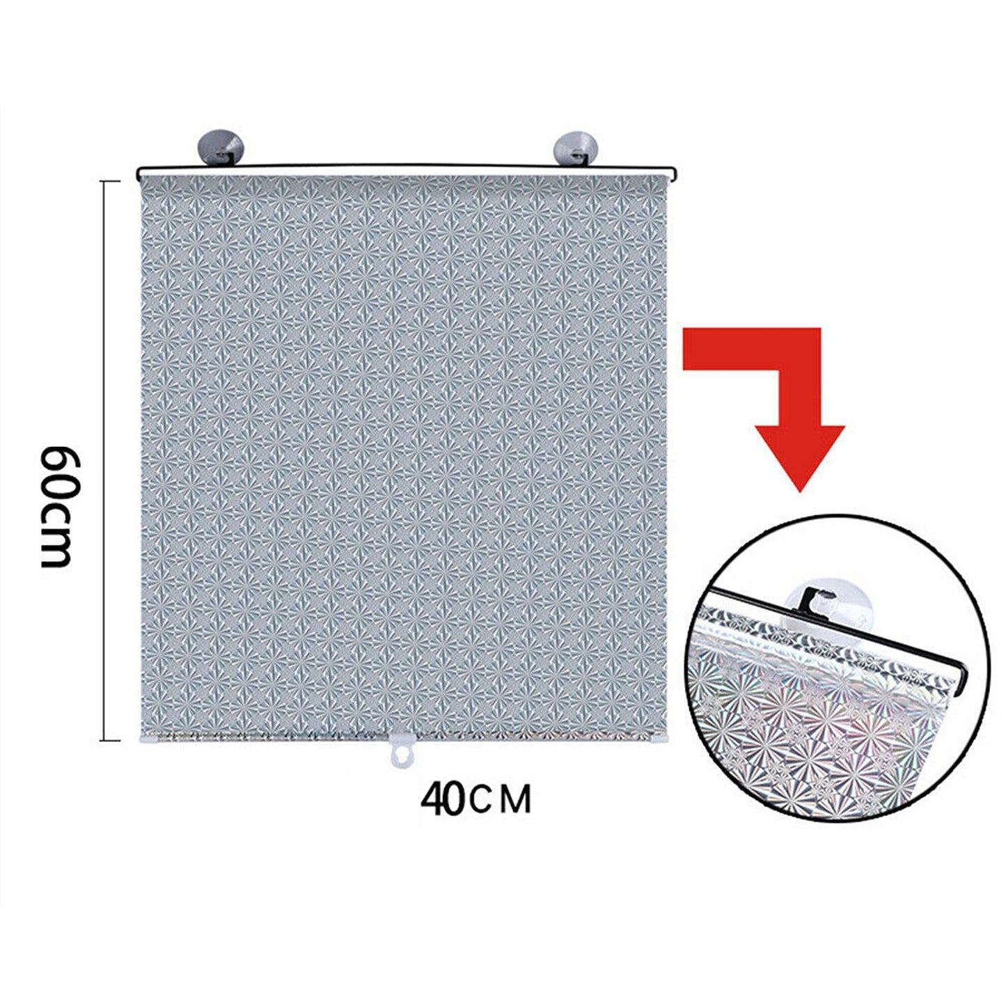 Car Retractable Sun Shade with Suction Cups Blackout Visor
