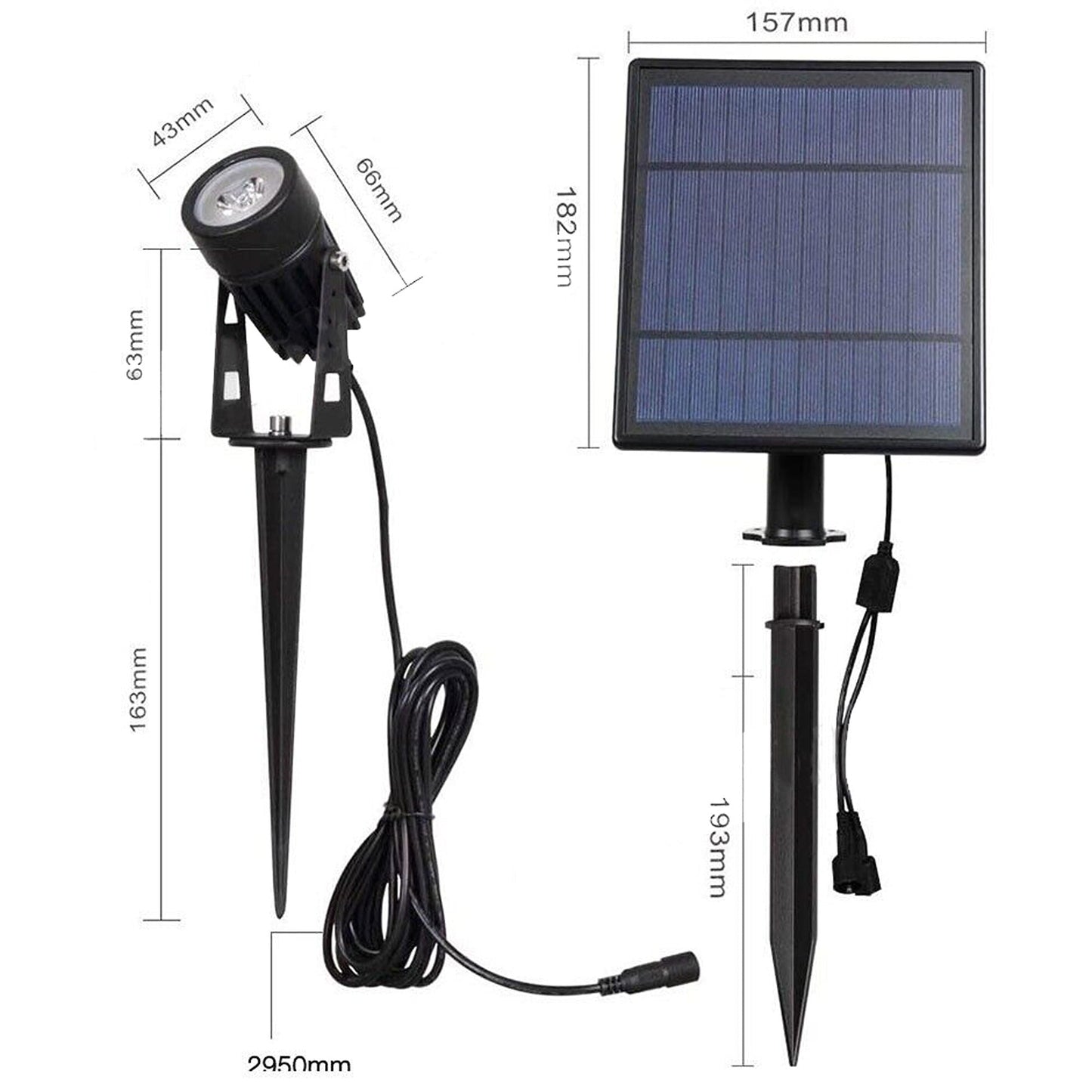 Outdoor Pathway Lawn and Fence Garden Spot Lights with Solar LED