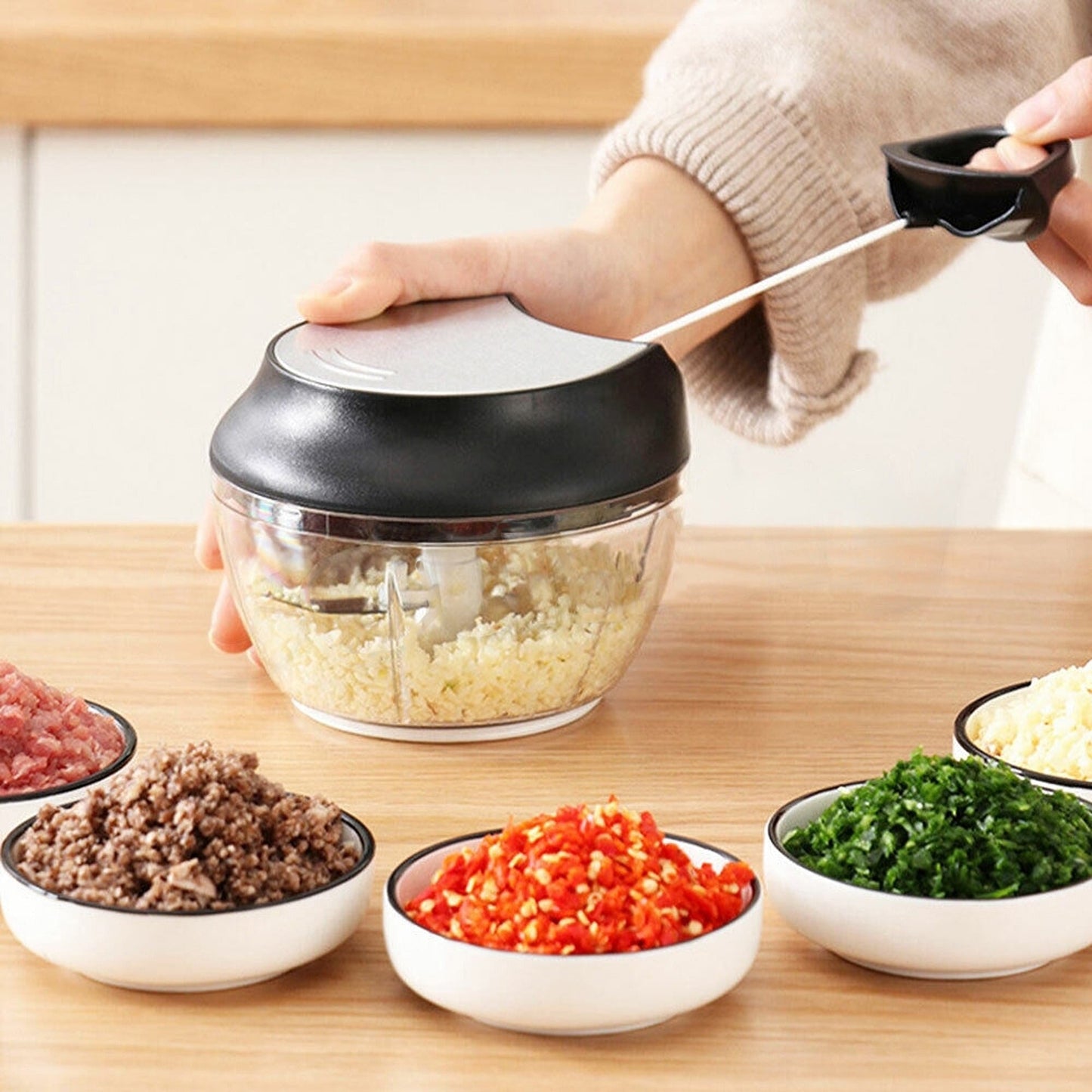 Multi-Function Food Chopper Garlic Onion Vegetable Meat Mincer Blender