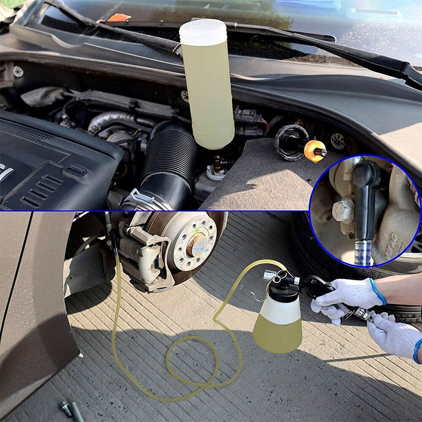 Air Brake Bleeder Vacuum Clutch Fluid Fill Adapter Bleeding Extractor Kit