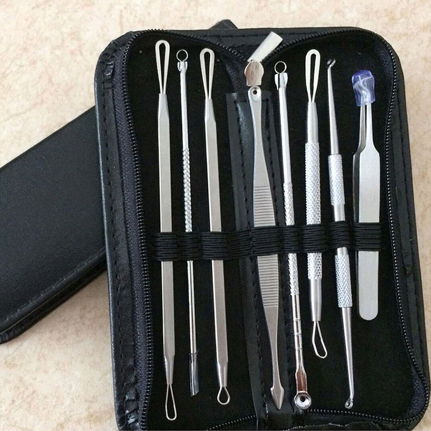 8-Piece Blackhead and Pimple Extractor Tool Set for Acne Treatment