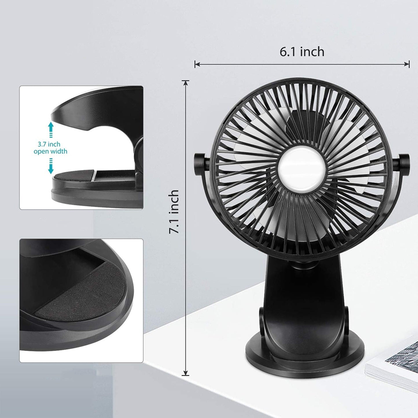 Mini Van Car Desk Fan Super Suction USB Cooling 3 Speed