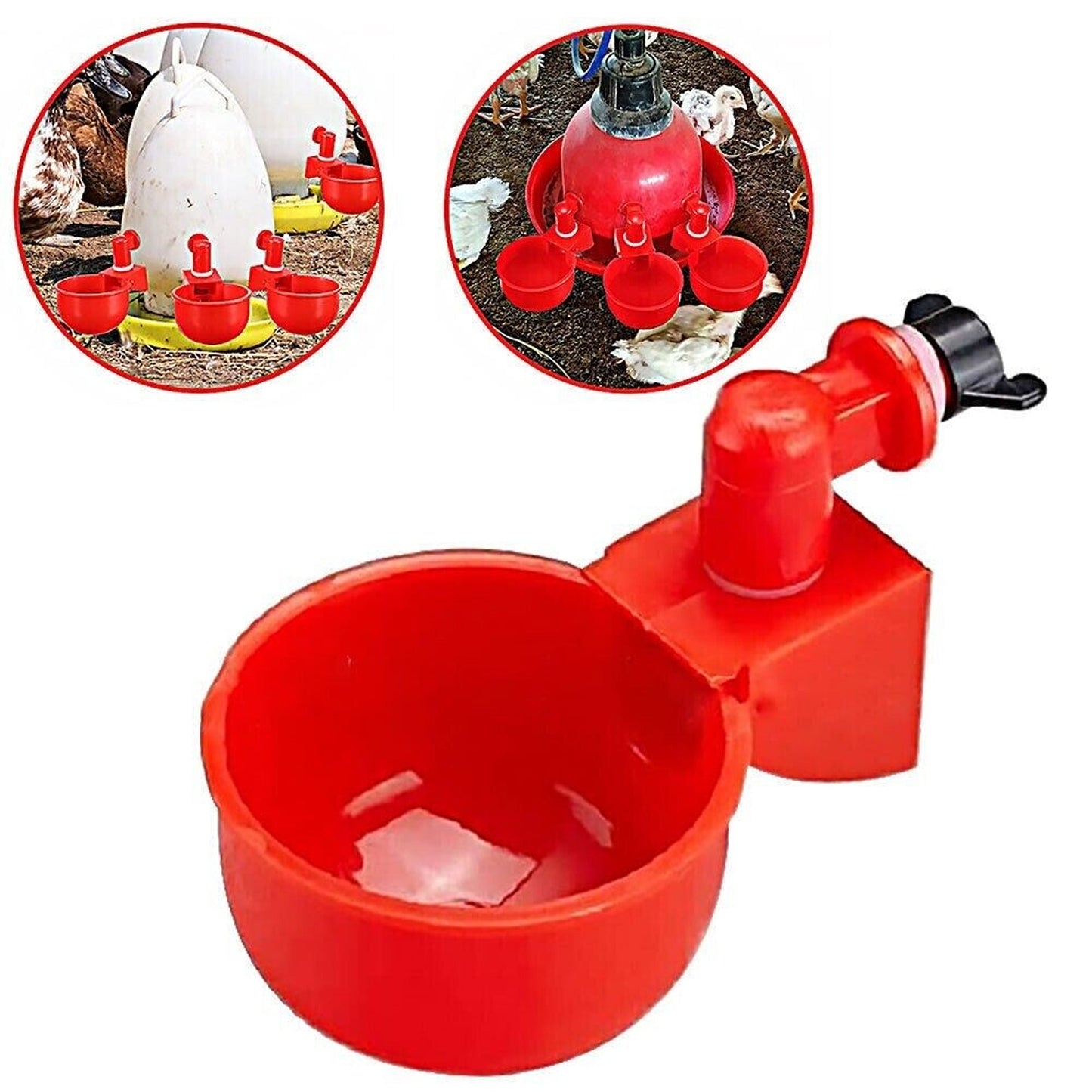 6pcs Automatic Poultry Drinking Bowls Chicken Water Cups Feeder