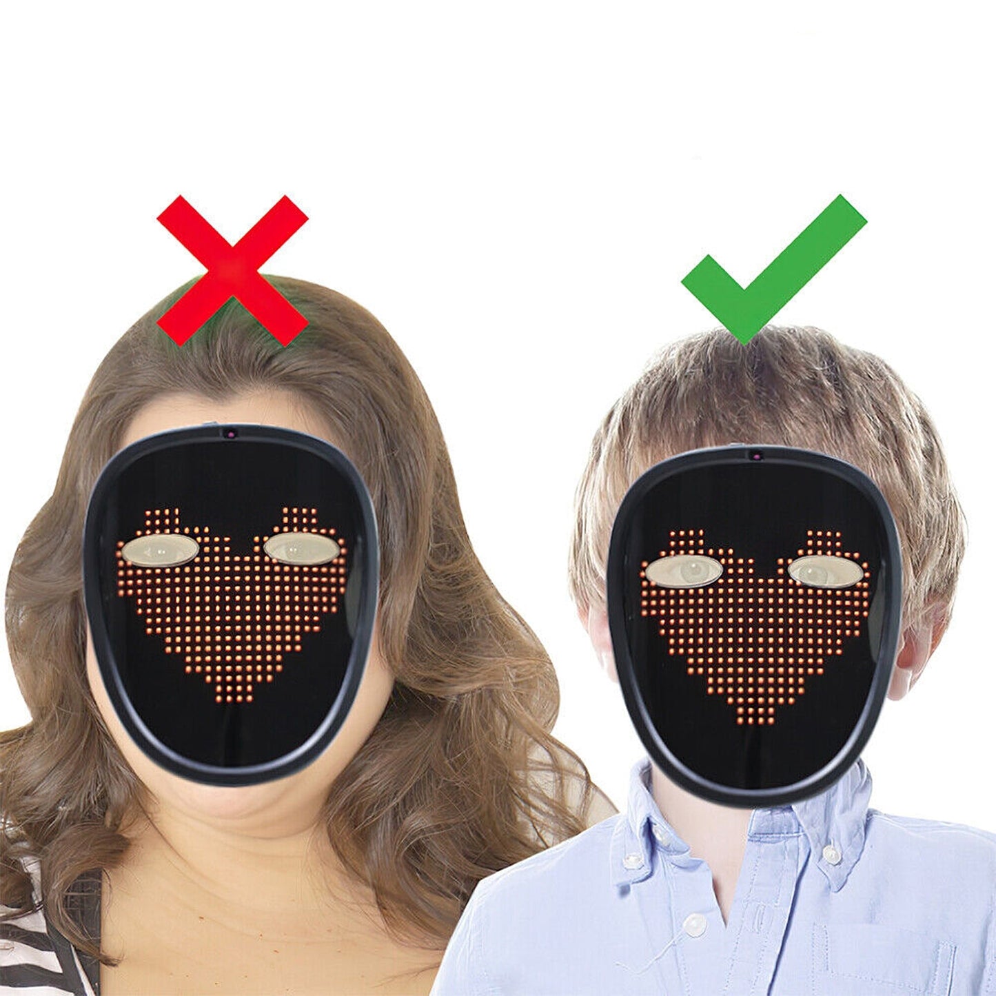Gesture Control LED Mask Transforming Light-Up Face Mask for Cosplay Party