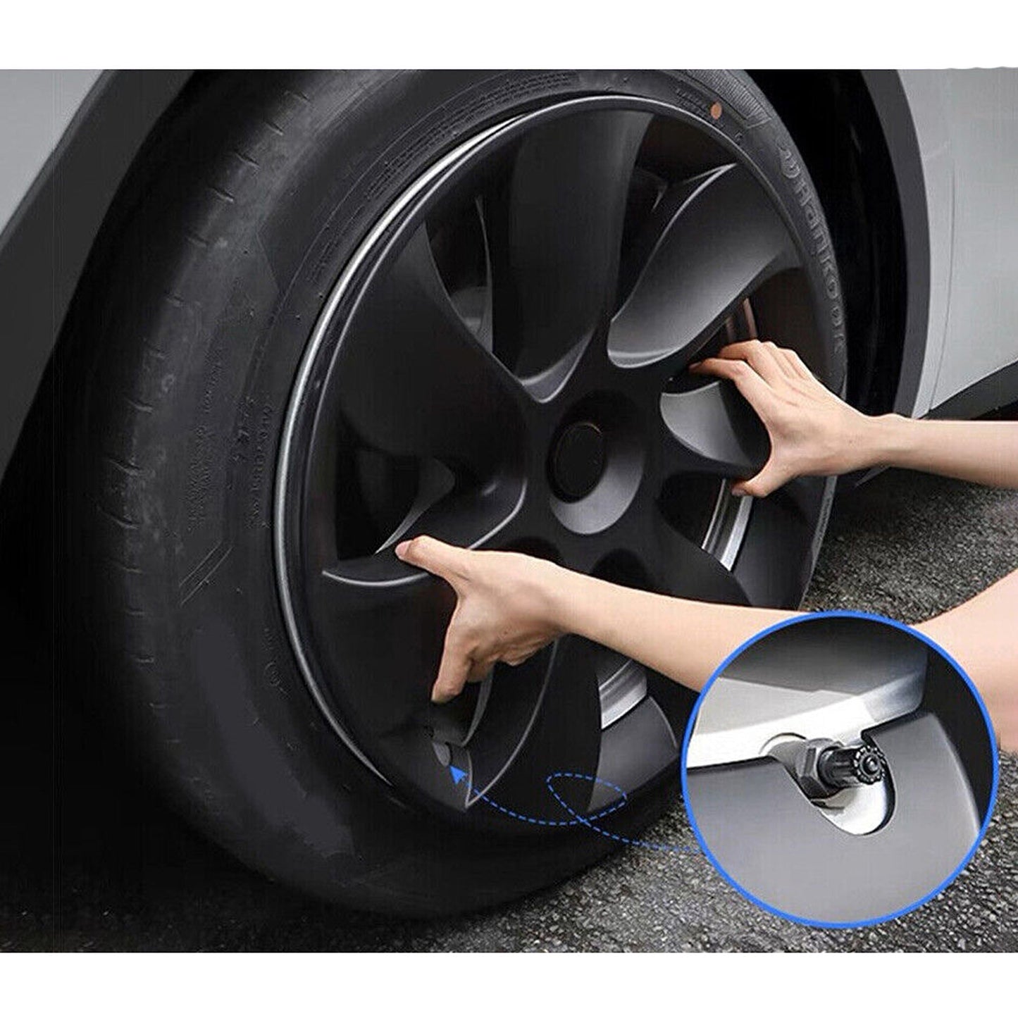 Matte Black Hub Caps for 2021-2023 Tesla Model Y 19inch 4pcs