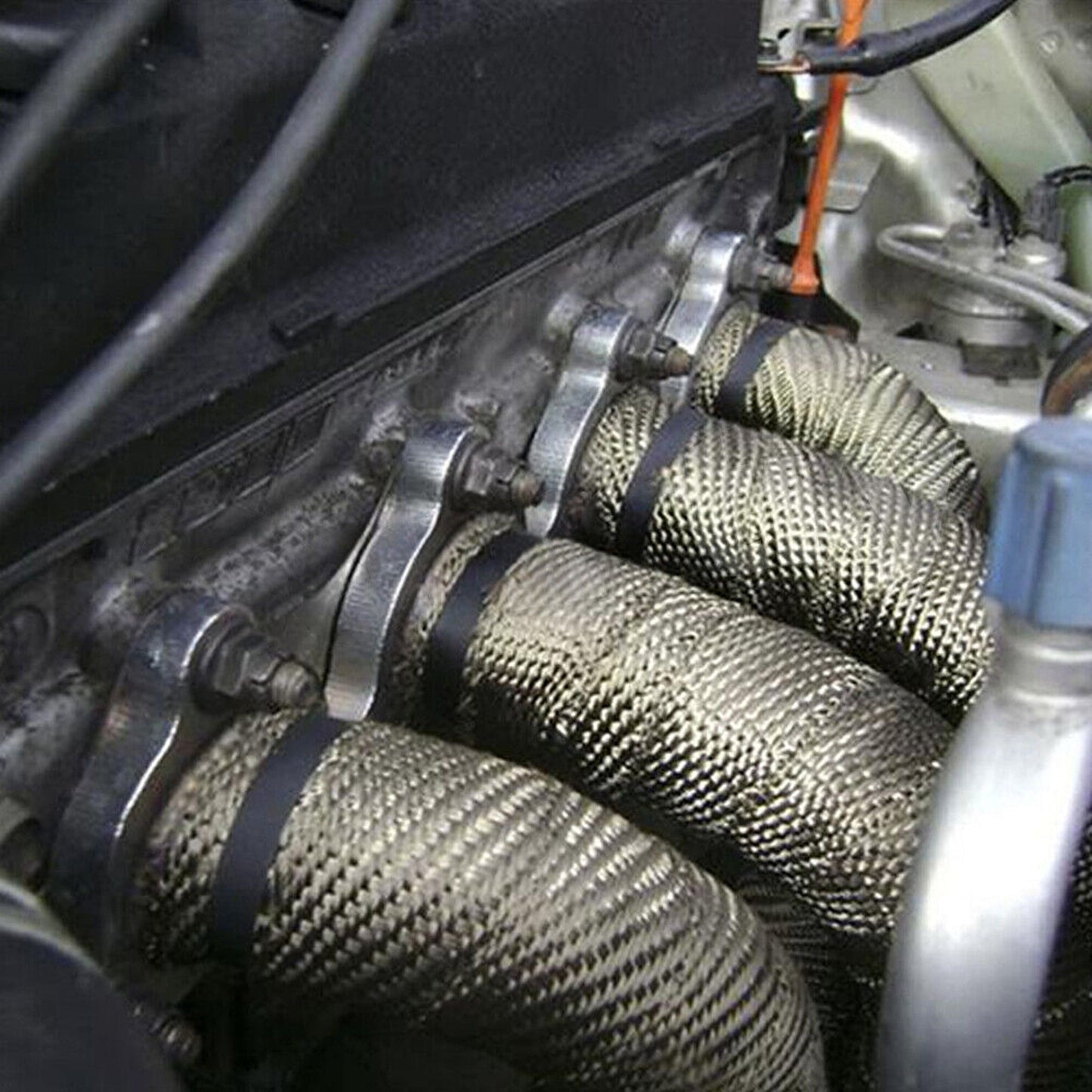 Motorcycle Car Exhaust Wrap Titanium Heat Resistant Tape 2000F 10M