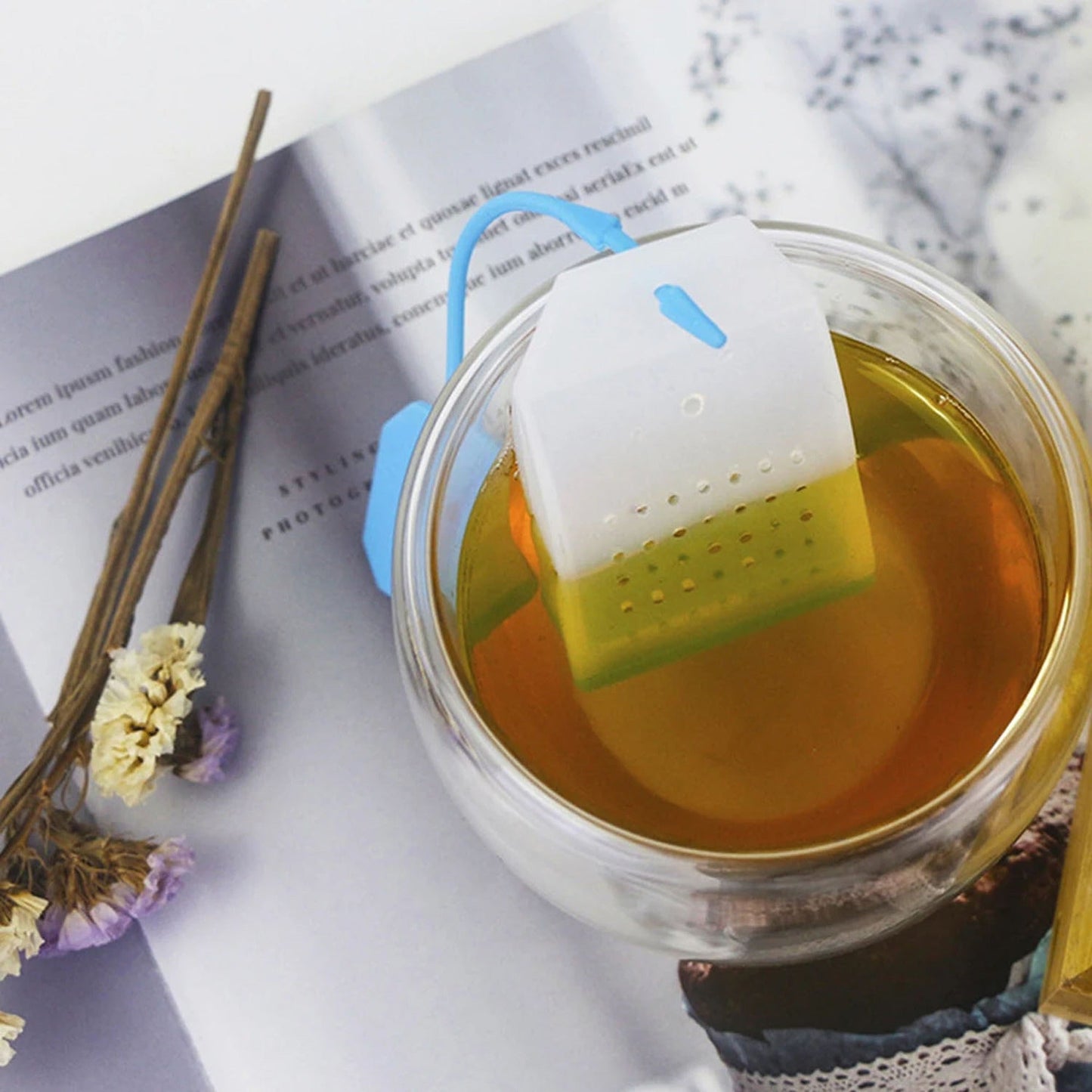 Herbal Silicone Leaf Tea Infuser Reusable Strainer Bag Shaped