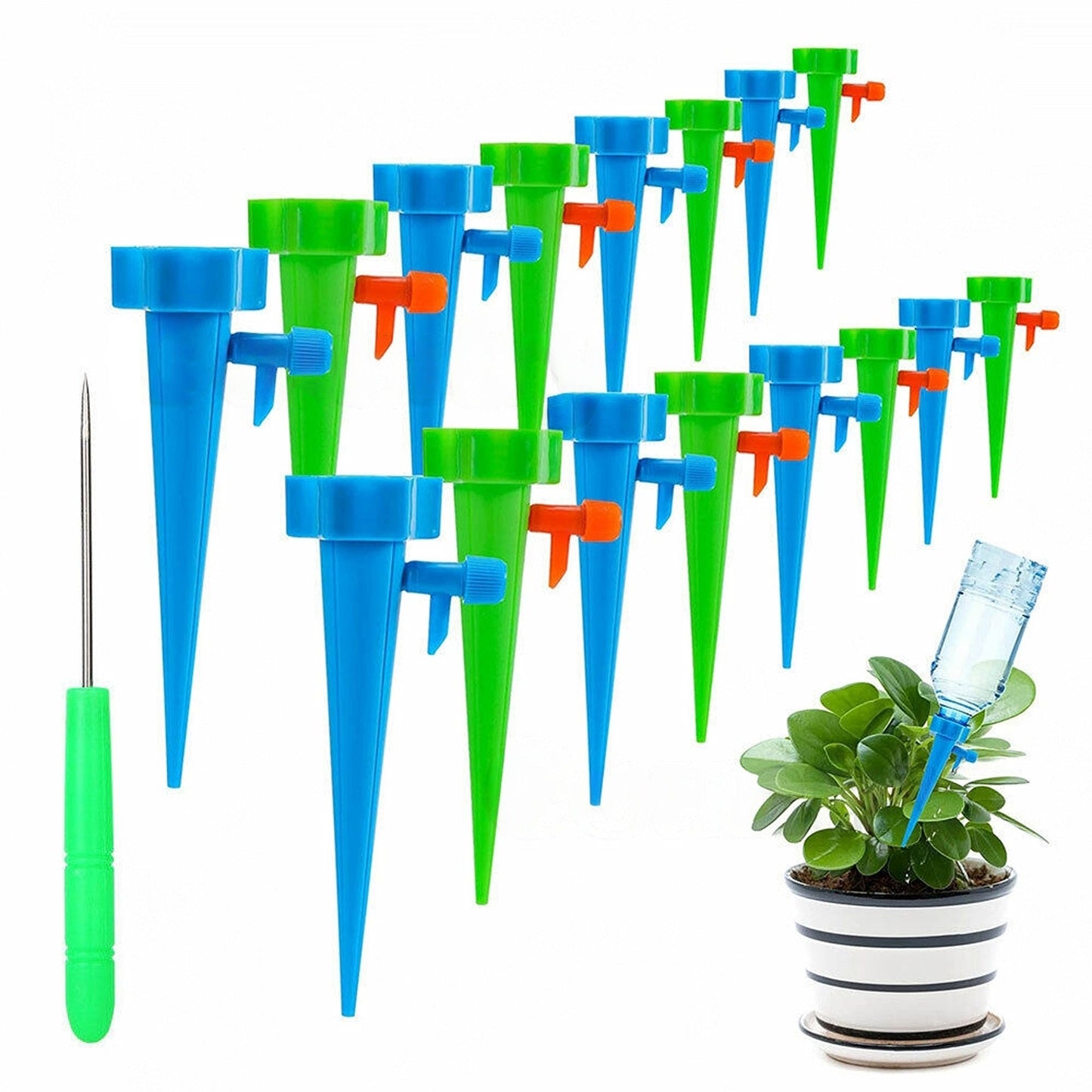 24pcs Plant Watering Drip Irrigation Kit Self Watering Spikes System