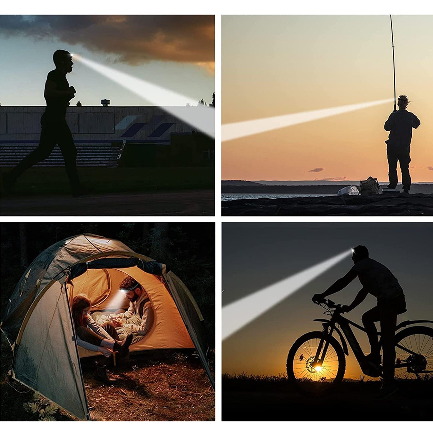 Rechargeable Headlamp Flashlight LED USB Light Camping Lamp