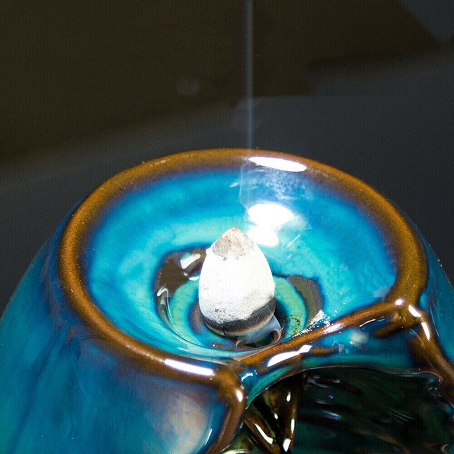 Ceramic Mountain Waterfall Smoke Backflow Incense Burner