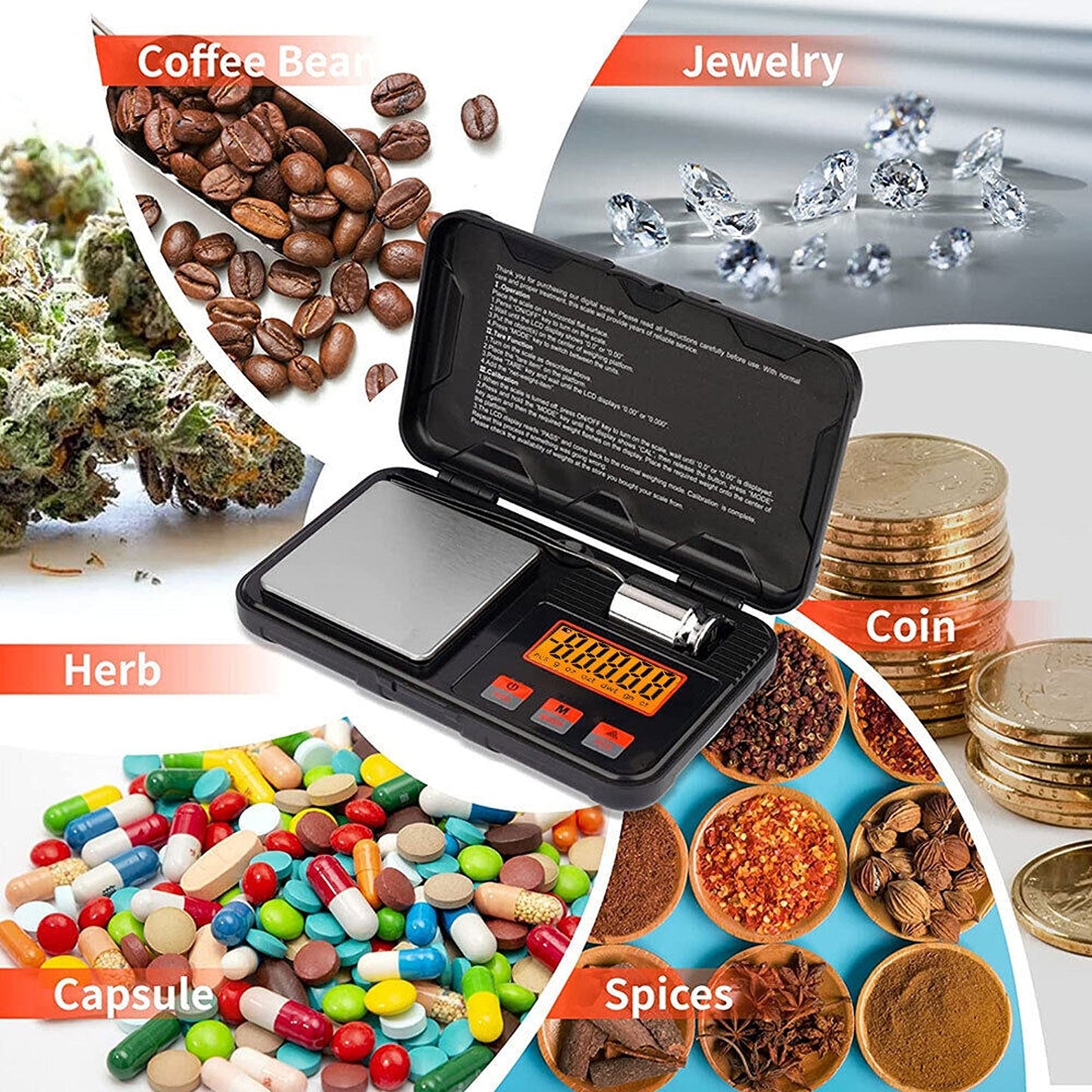 Pocket Digital Scales for Weighing Gold and Jewellery 50g Capacity