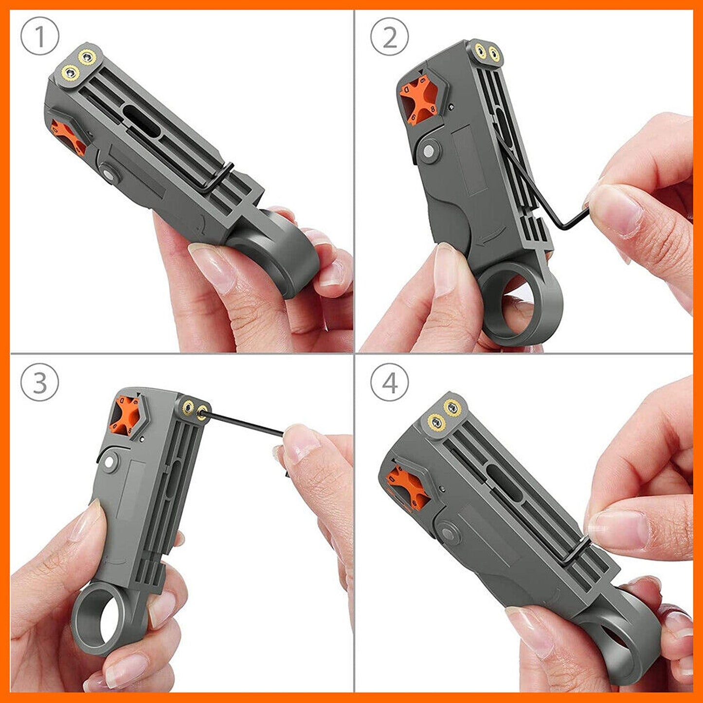 Coaxial Cable Crimping Tool Set F-Type Compression Stripper and Crimper