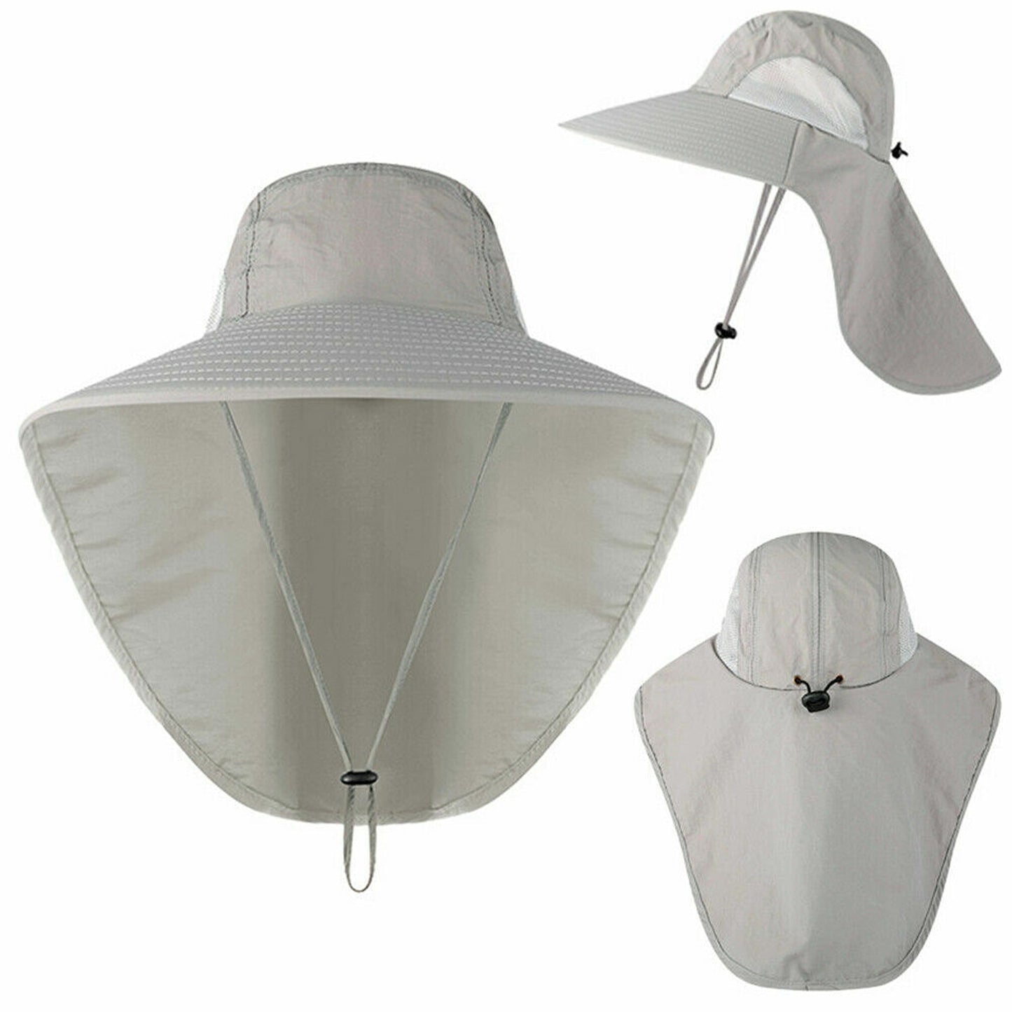 Unisex Sun Protection Hat with Neck Flap Wide Brim Outdoor Fishing Cap