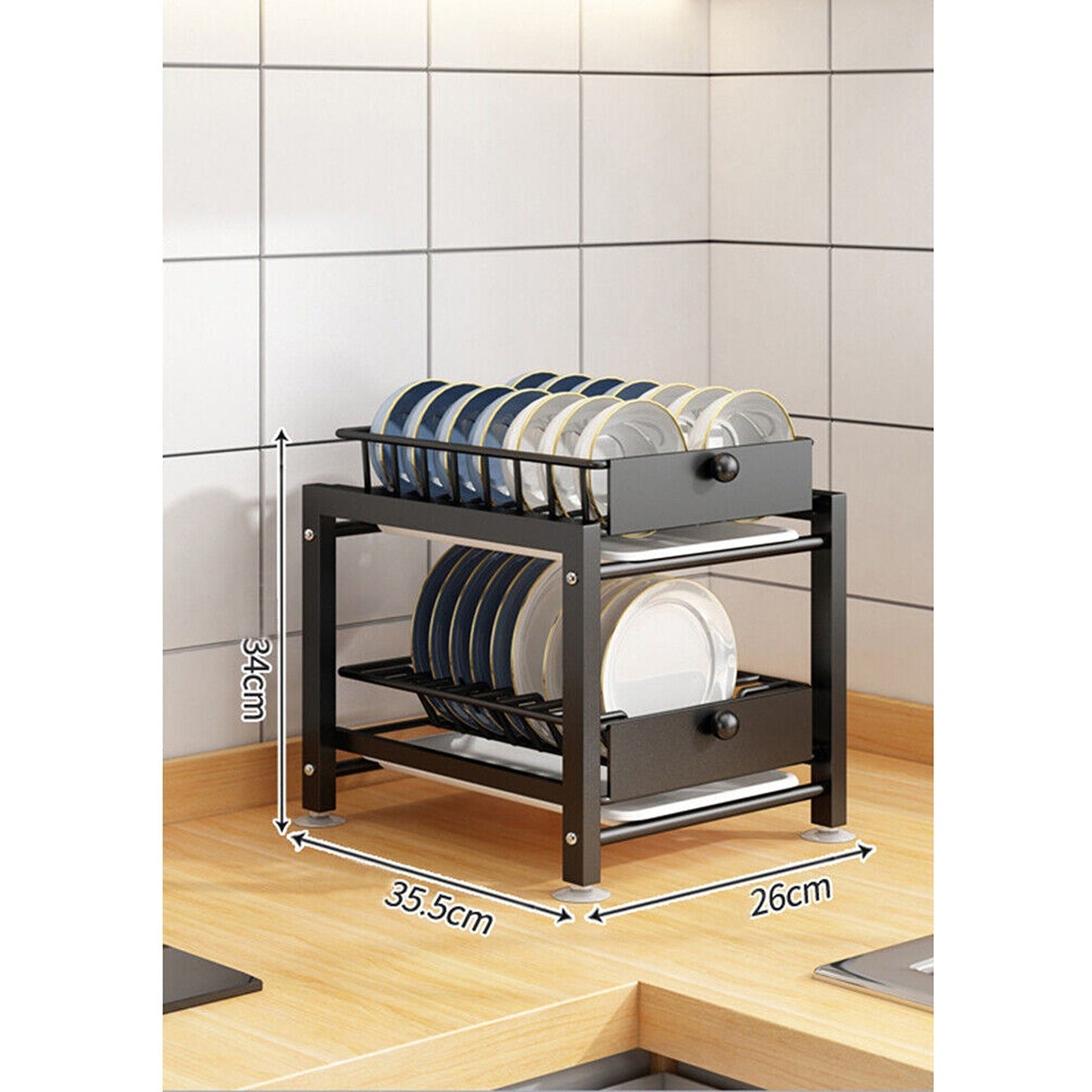 Stainless Steel 2 Tier Pantry and Kitchen Organizer