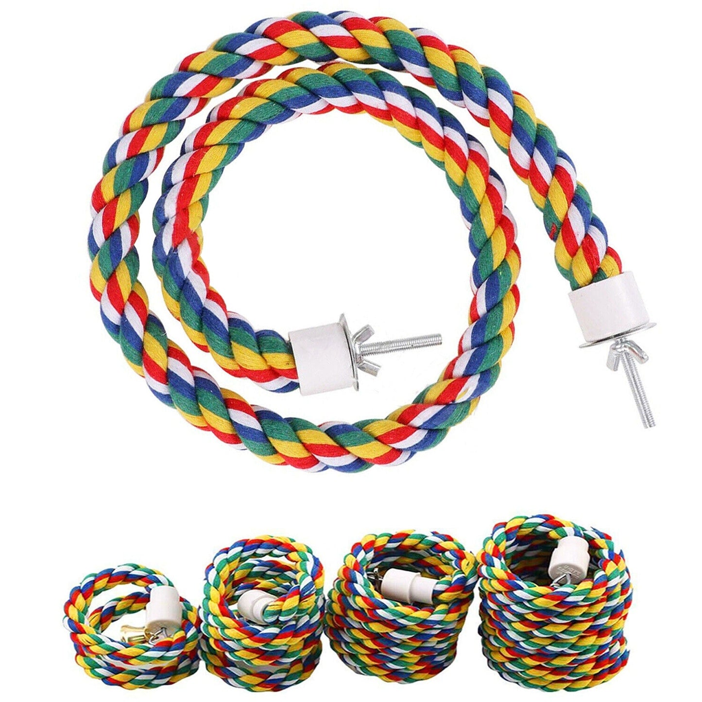 Colorful Bird Cage Comfy Rope Perches for Parrots and Pet Birds Toy