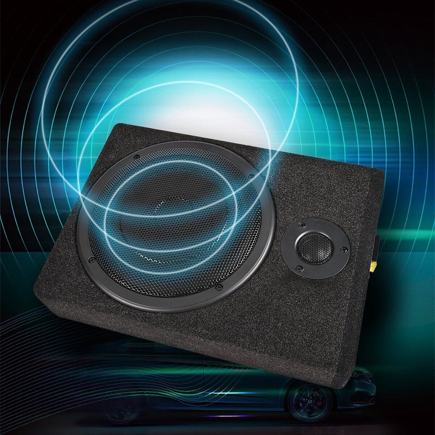 Under-Seat Subwoofer with Built-In Amplifier for Enhanced Car Audio