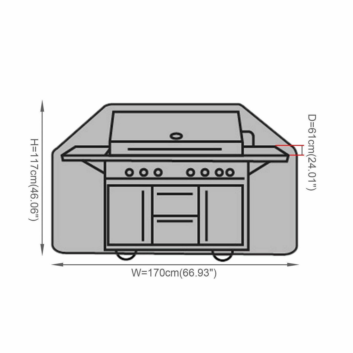 Waterproof Outdoor BBQ Cover for 2 4 6 Burner Gas Charcoal Barbecue Grill Protector