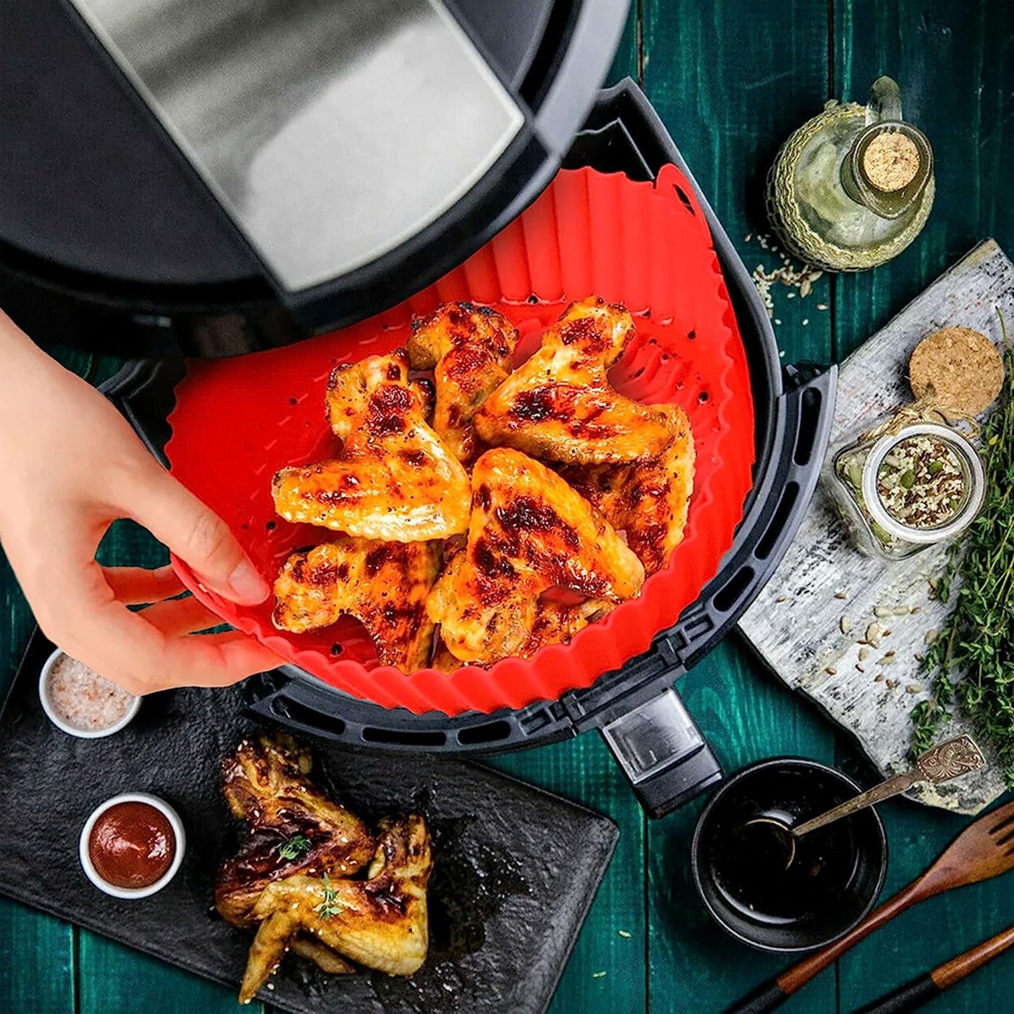 Non-Stick Safe Silicone Pot Liner Basket for Air Fryer Baking Tray