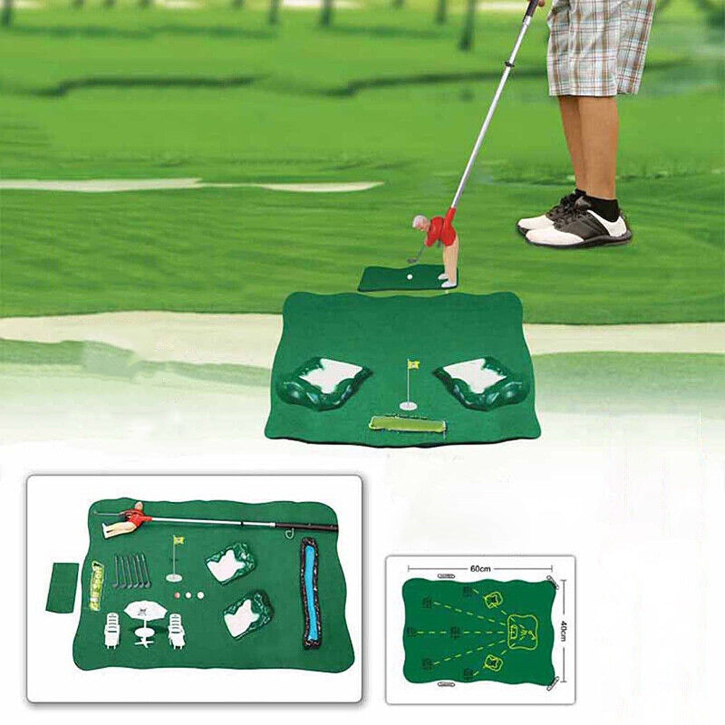 Indoor Miniature Golf Set Golfing Man Game for Home Entertainment