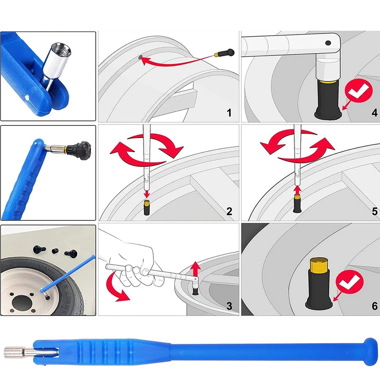Tire Valve Puller Quick Remover Car Repair Tool 43pcs