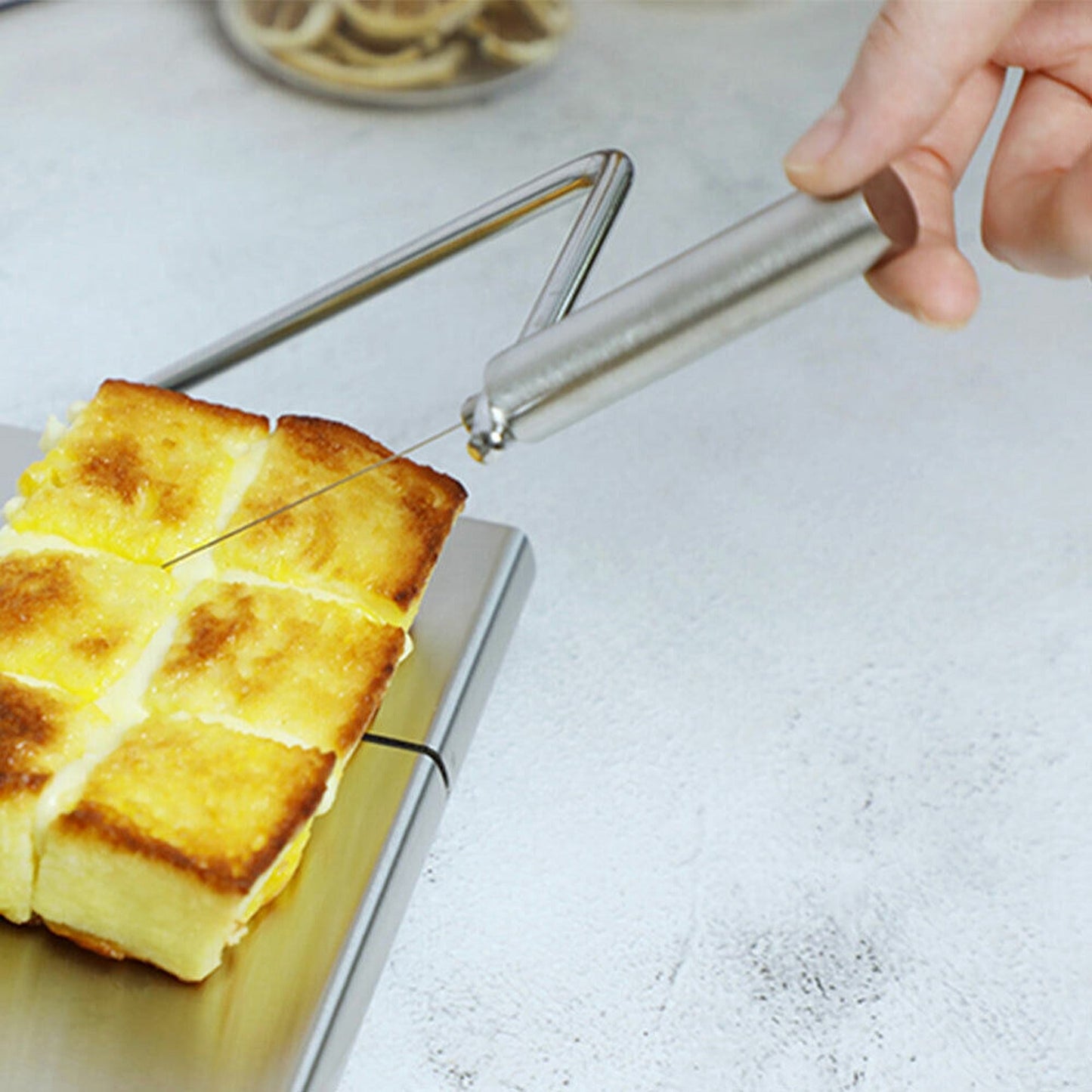 Stainless Steel Cheese and Cake Slicer with Wire Cutter