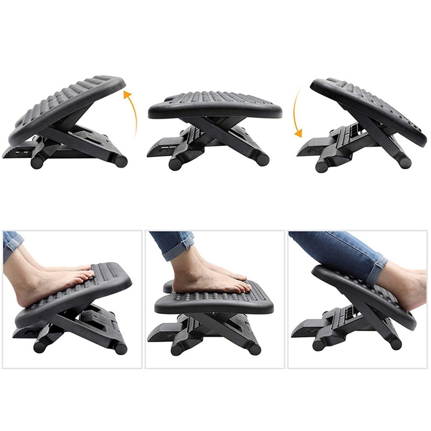 Adjustable Height and Angle Comfort Foot Rest Stool for Office and Home Use