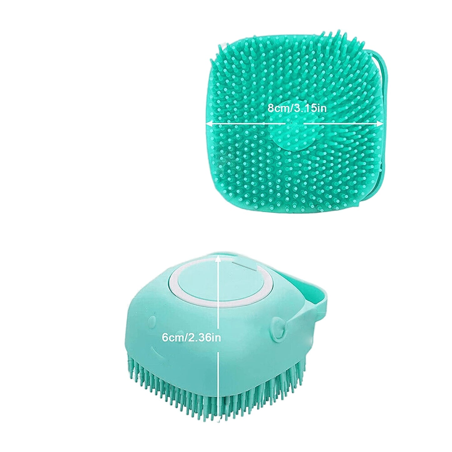 2pcs Pet Massage Bath Brush with Soap Dispenser Silicone Scrubber Tool for Dogs and Cats