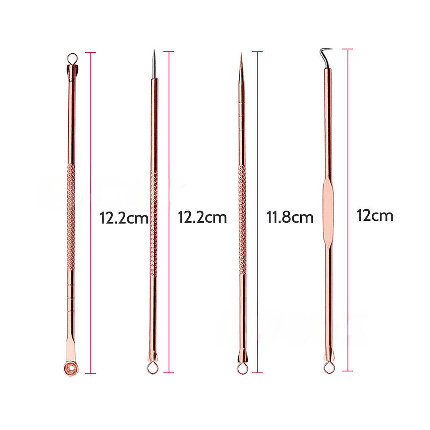 4pcs Blackhead Remover Tool Kit Pimple Popper Acne Blemish Comedone Cleaner