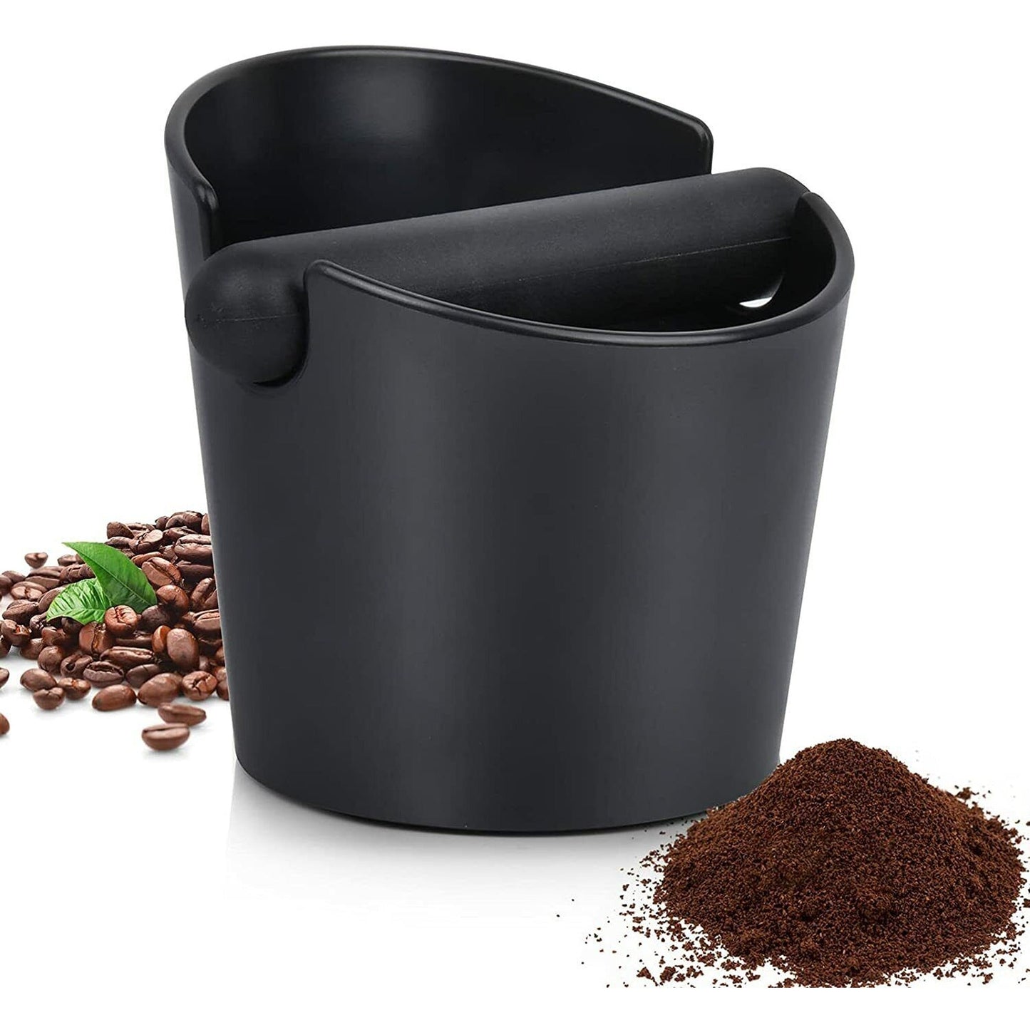 Coffee Knock Box with Tamper Black Espresso Waste Bin