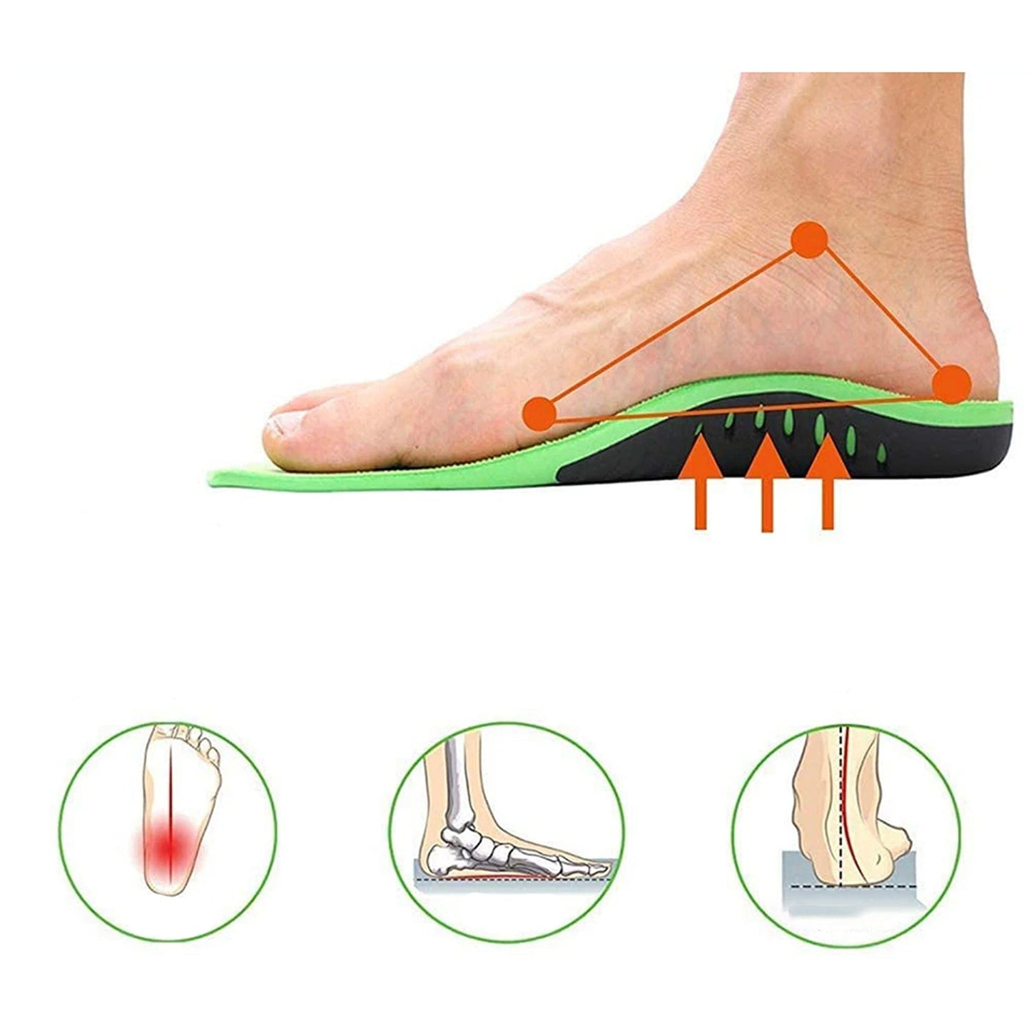 Arch Support Insoles Flat Foot Feet Plantar Insert Pad